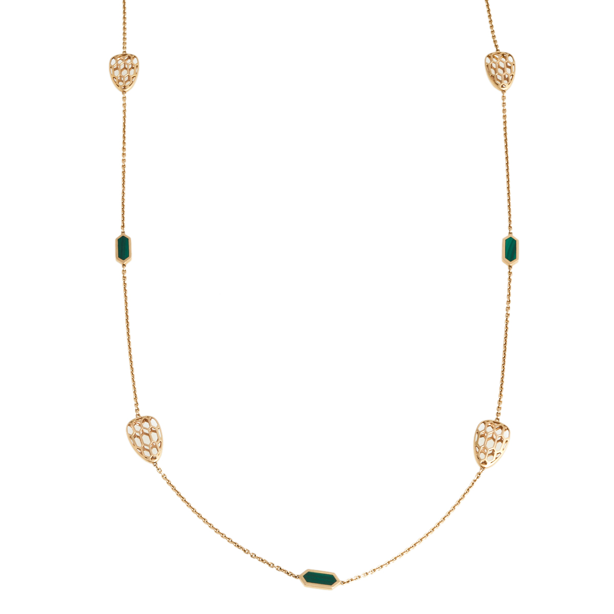 

Bvlgari Serpenti Malachite 18k Rose Gold Sautoir Long Necklace