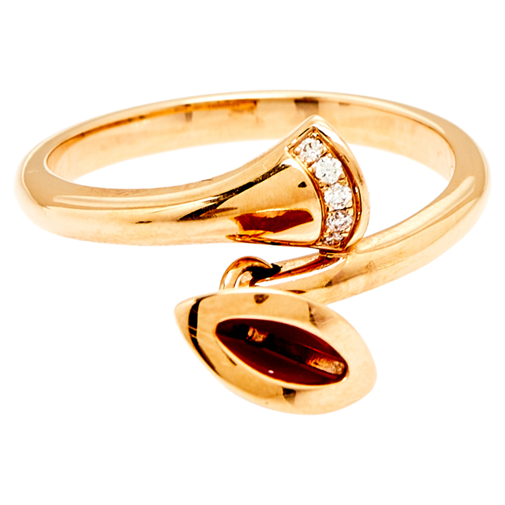 

Bvlgari Divas' Dream Carnelian Diamond 18K Rose Gold Ring Size