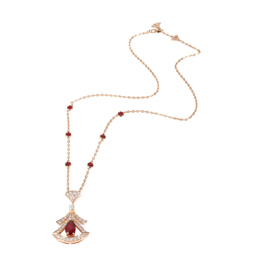

Bvlgari Divas' Dream 18K Rose Gold Diamond Ruby Necklace