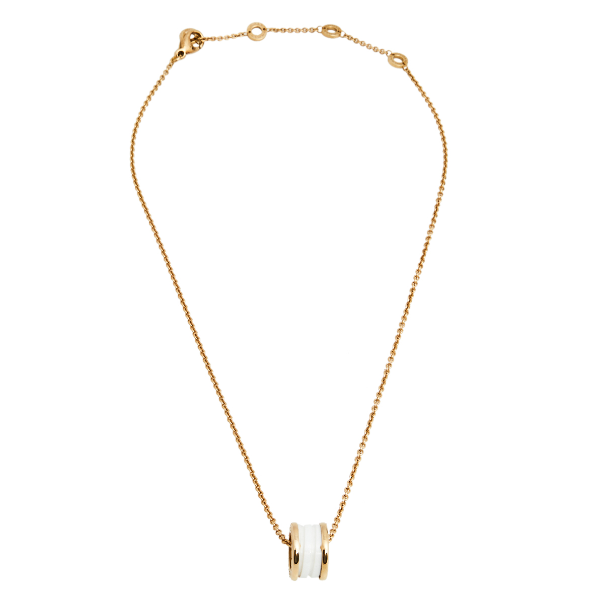 

Bvlgari B.Zero1 White Ceramic 18k Rose Gold Pendant Necklace