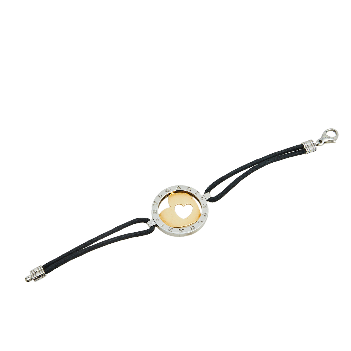 

Bvlgari Tondo Heart 18k Yellow Gold & Stainless Steel Cord Bracelet