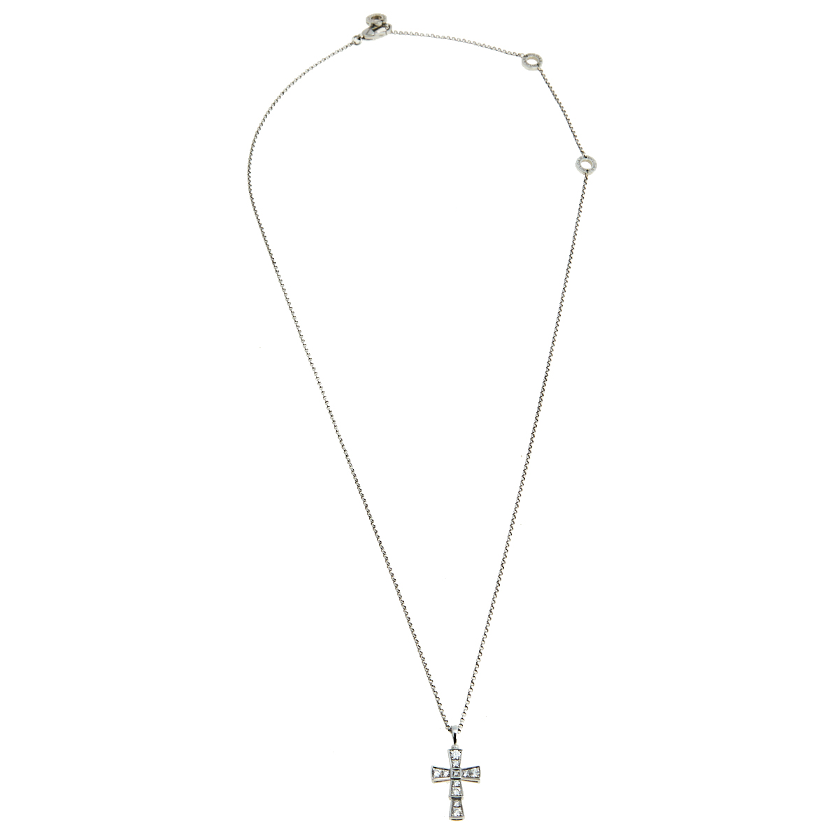 

Bvlgari Croce Diamond 18k White Gold Pendant Necklace