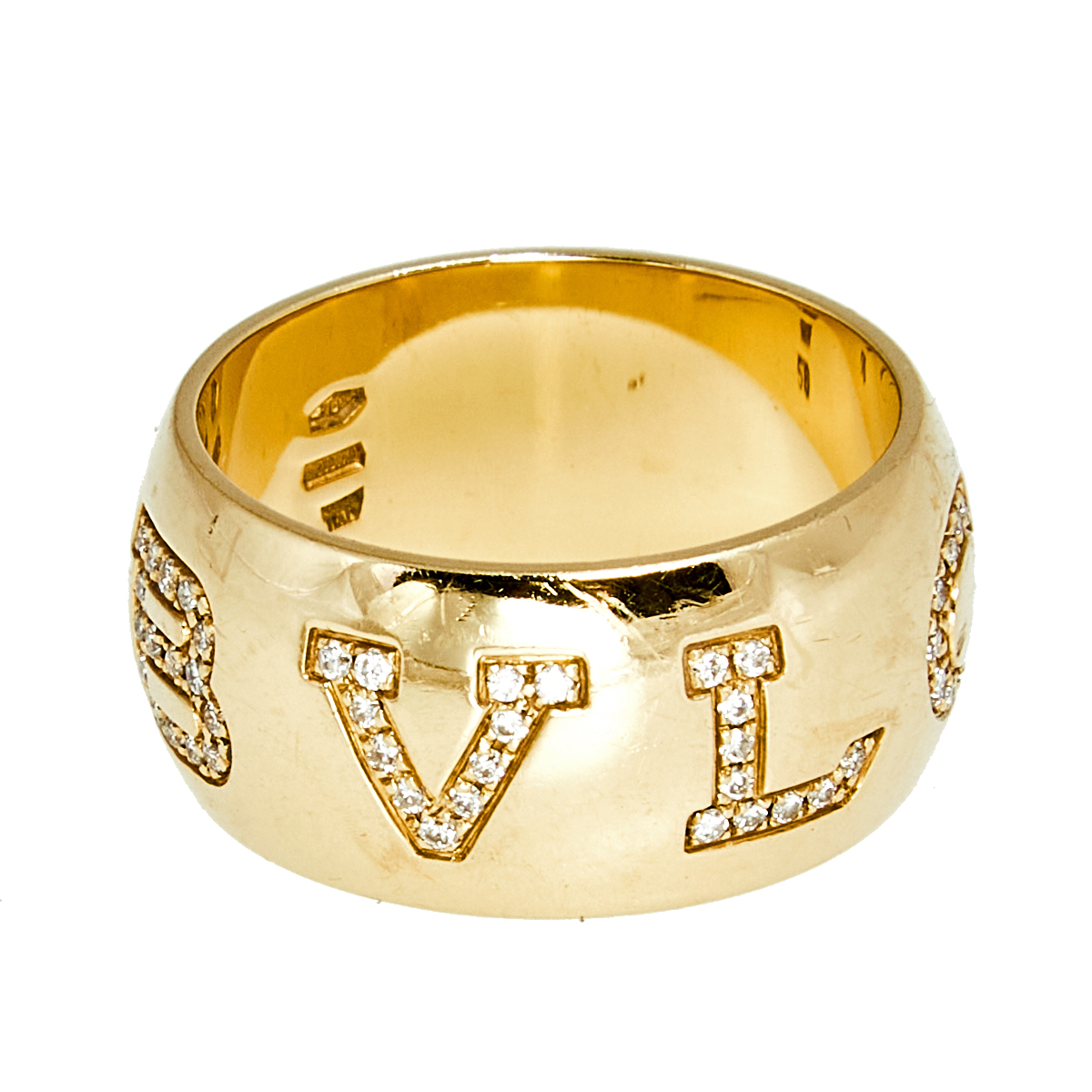 

Bvlgari Monologo Diamonds 18k Yellow Gold Band Ring Size