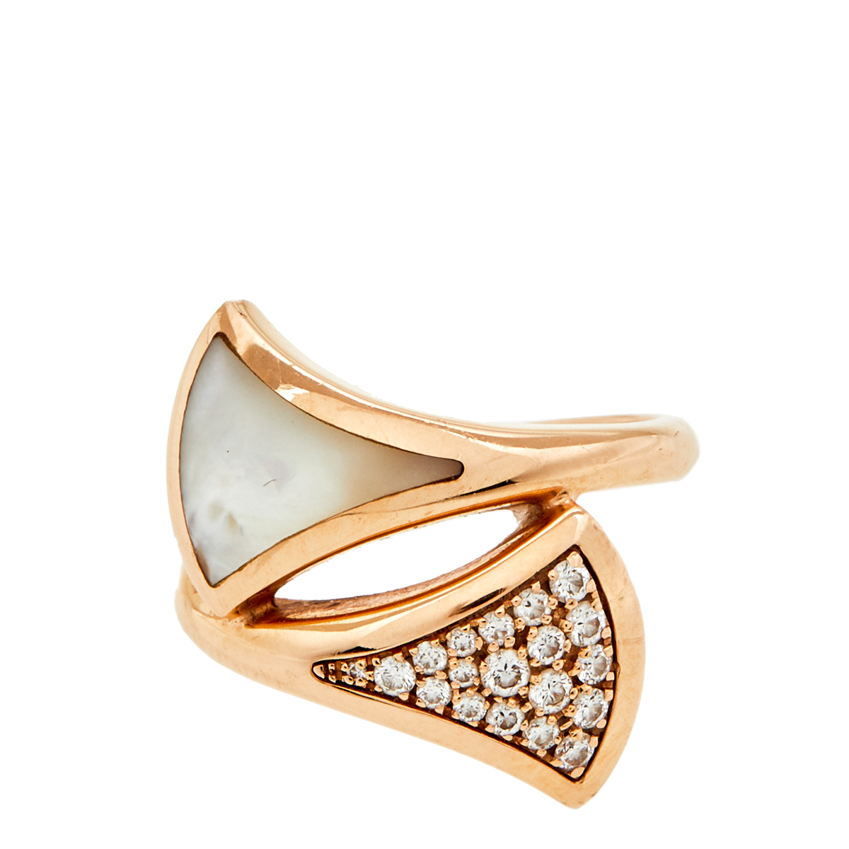 

Bvlgari Divas' Dream Diamonds Mother of Pearl 18k Rose Gold Ring Size
