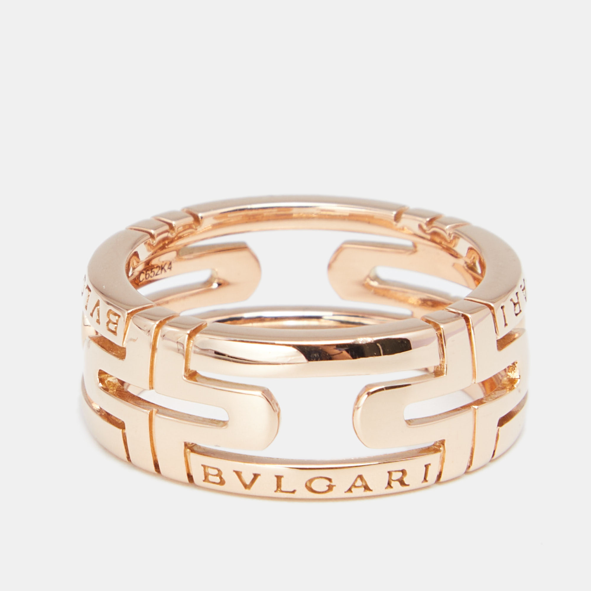 

Bvlgari Parentesi 18K Rose Gold Band Ring Size