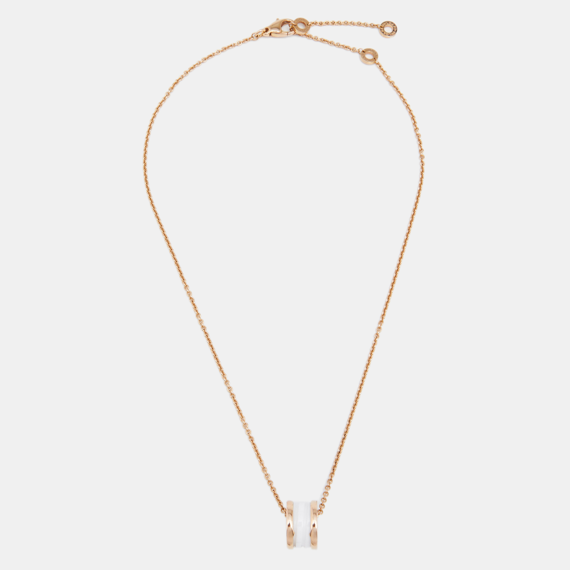 

Bvlgari B.Zero1 White Ceramic 18k Rose Gold Pendant Necklace