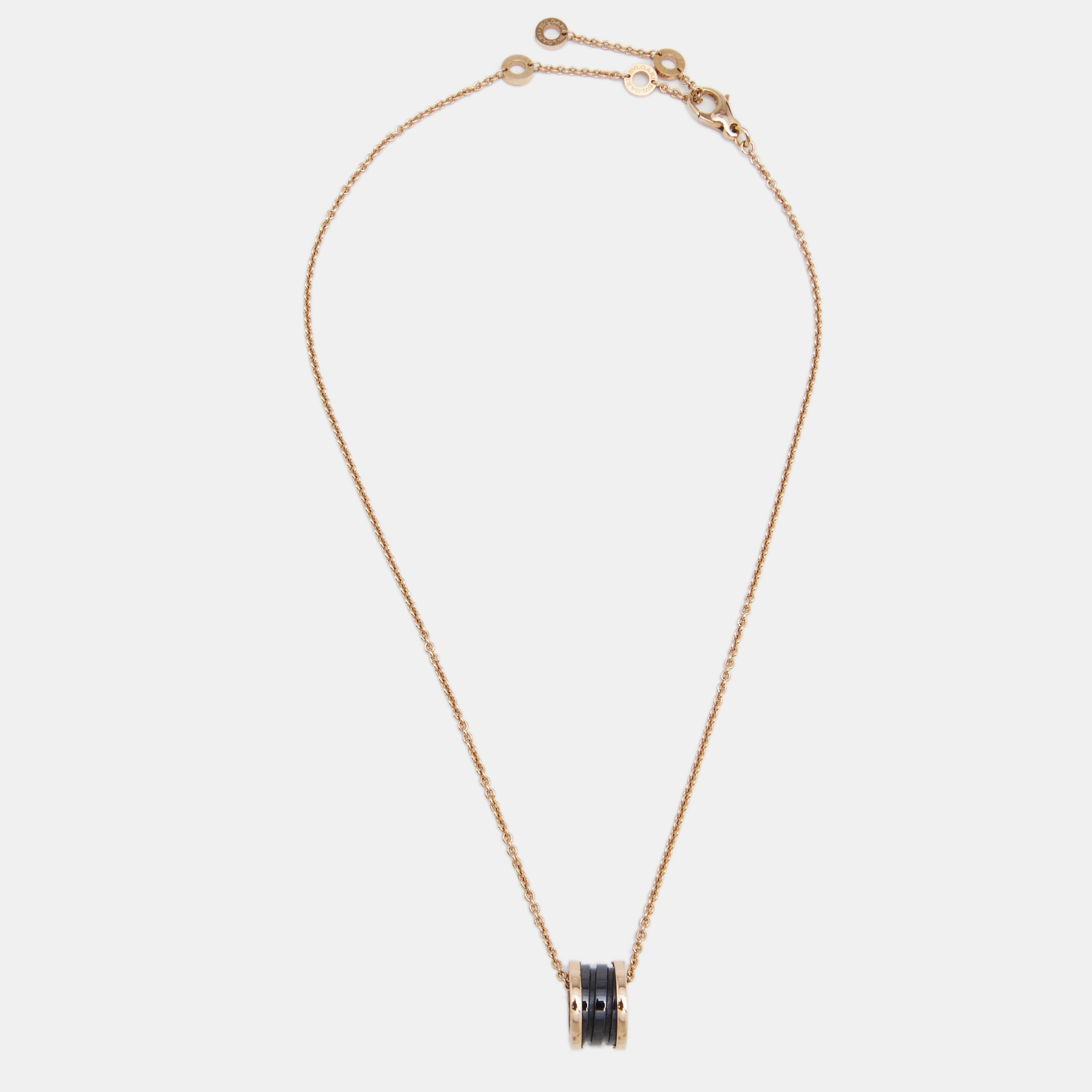 

Bvlgari B.zero1 Black Ceramic 18K Rose Gold Pendant Necklace