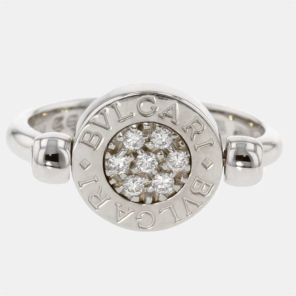 

Bvlgari Bvlgari Flip 18K White Gold Diamond Onyx Ring EU 52