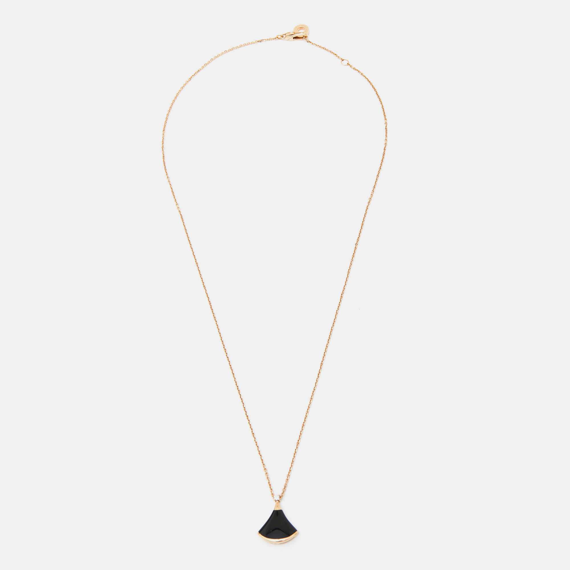 

Bvlgari Divas' Dream Diamond Onyx 18k Rose Gold Pendant Necklace