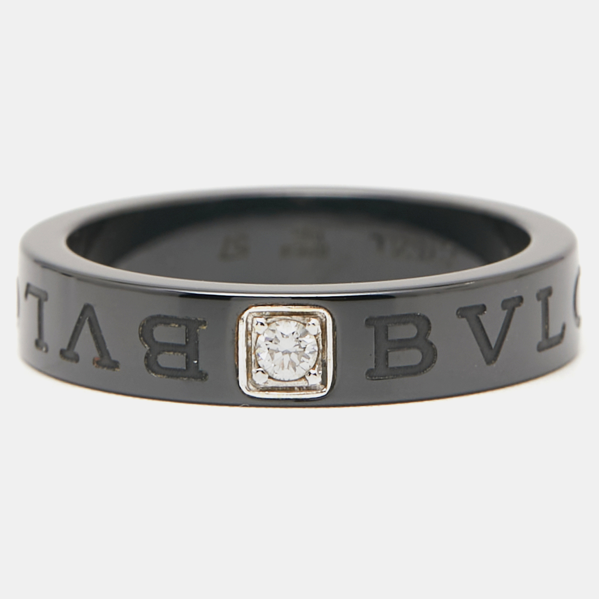 

Bvlgari Diamond Black Ceramic Band Ring Size