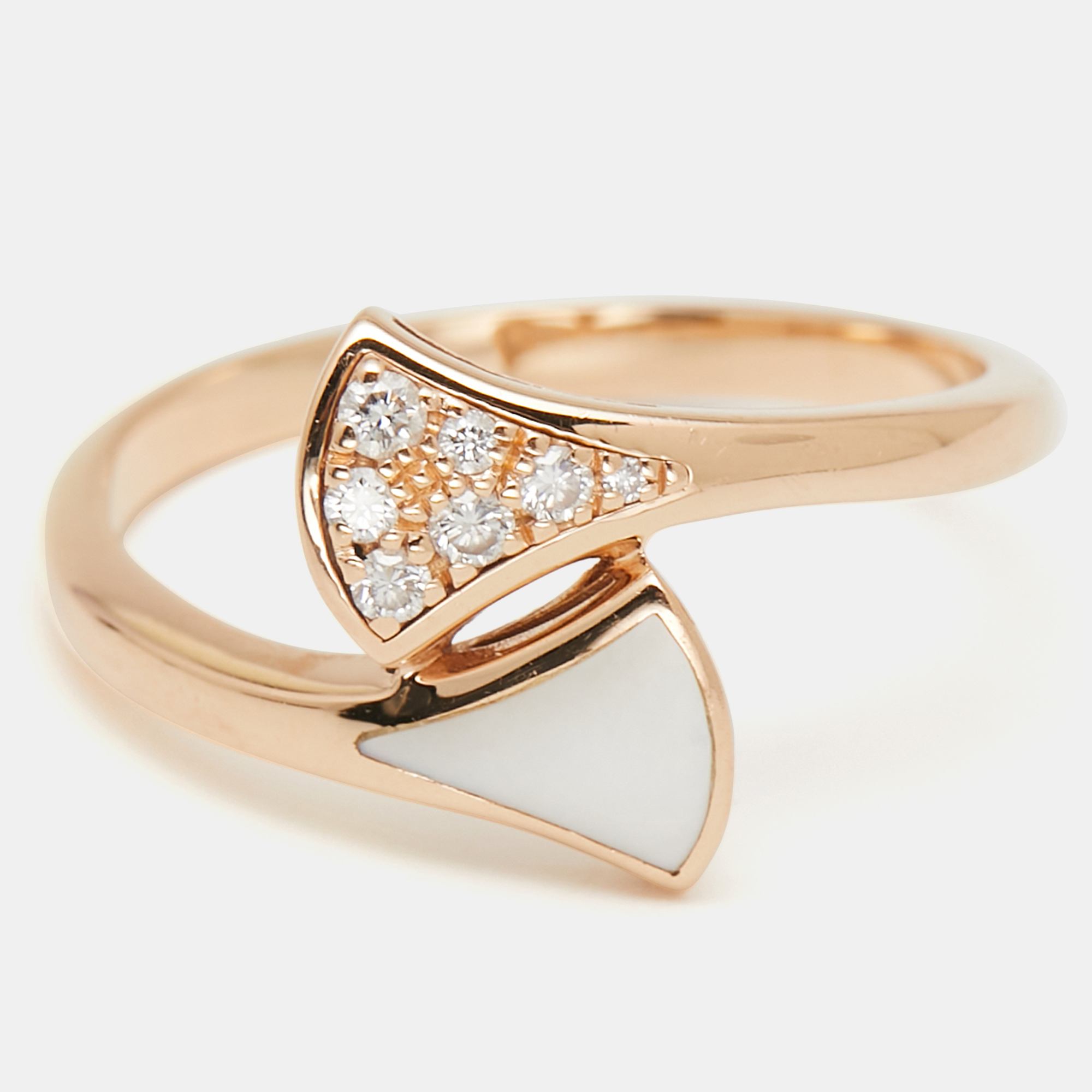 

Bvlgari Divas' Dream Mother of Pearl Diamonds 18k Rose Gold Ring Size