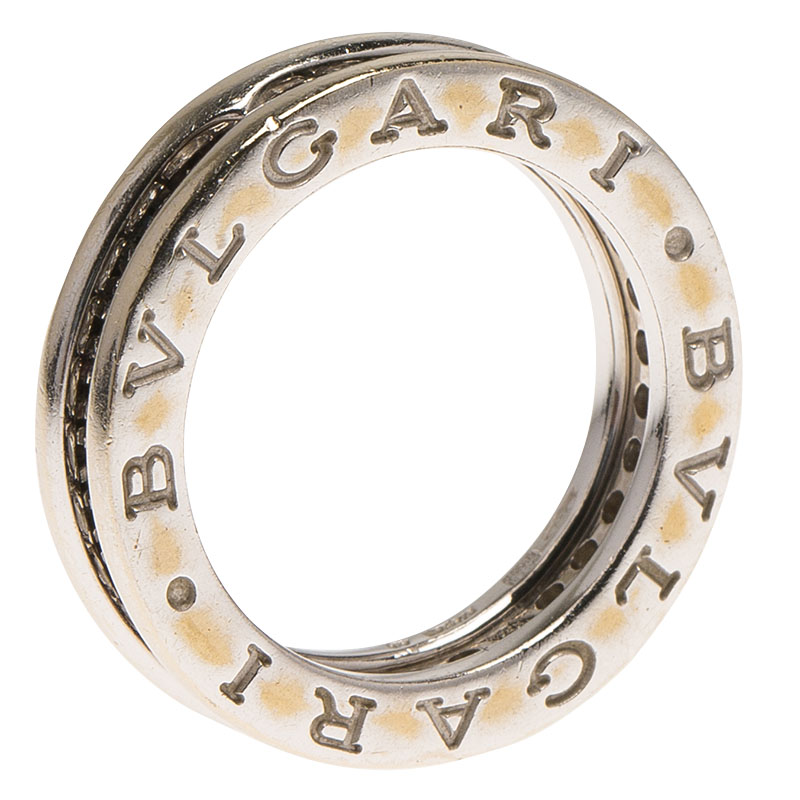

Bvlgari B.Zero1 1-Band Diamond White Gold Band Ring Size, Silver