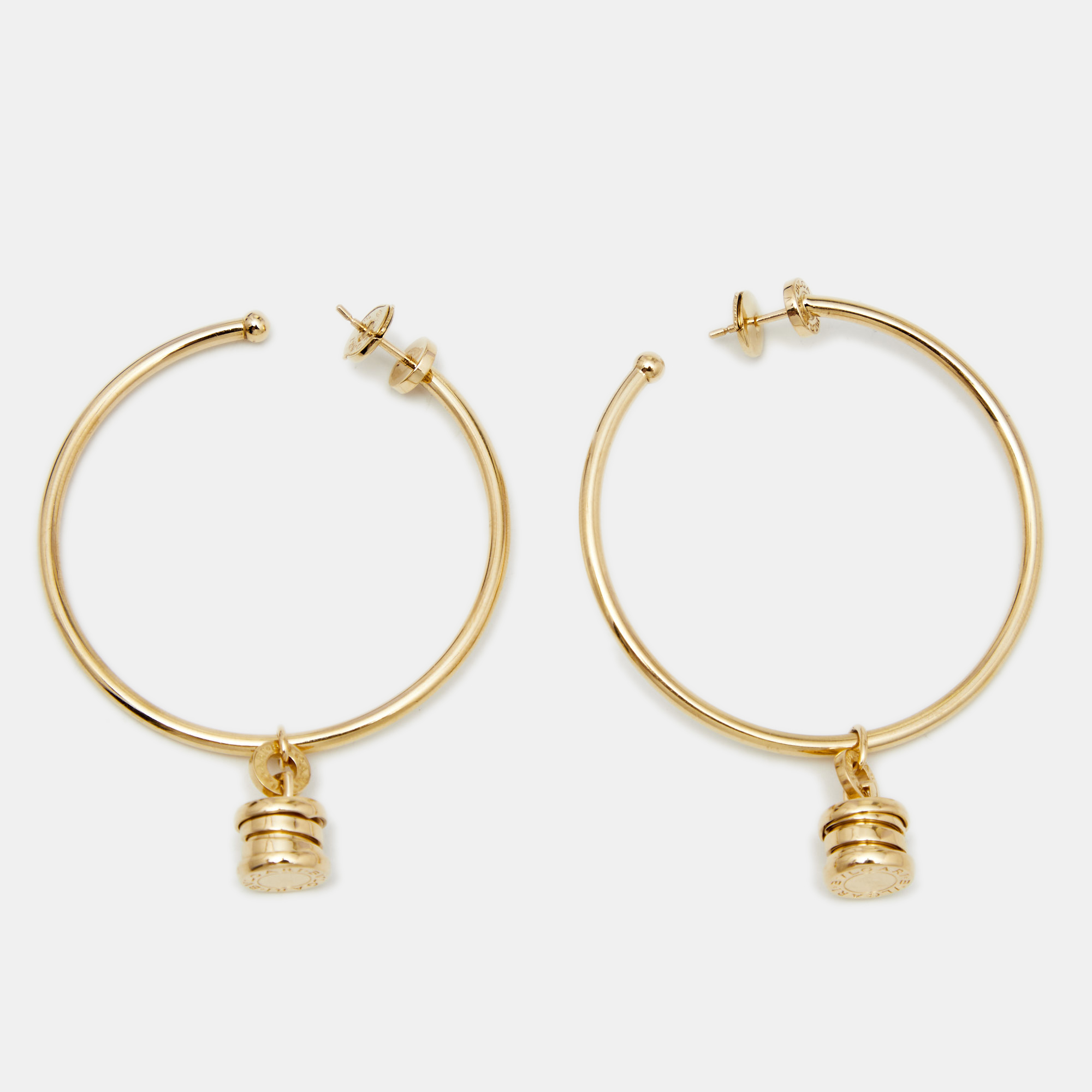 

Bvlgari B.Zero1 18K Yellow Gold Hoop Charm Earrings