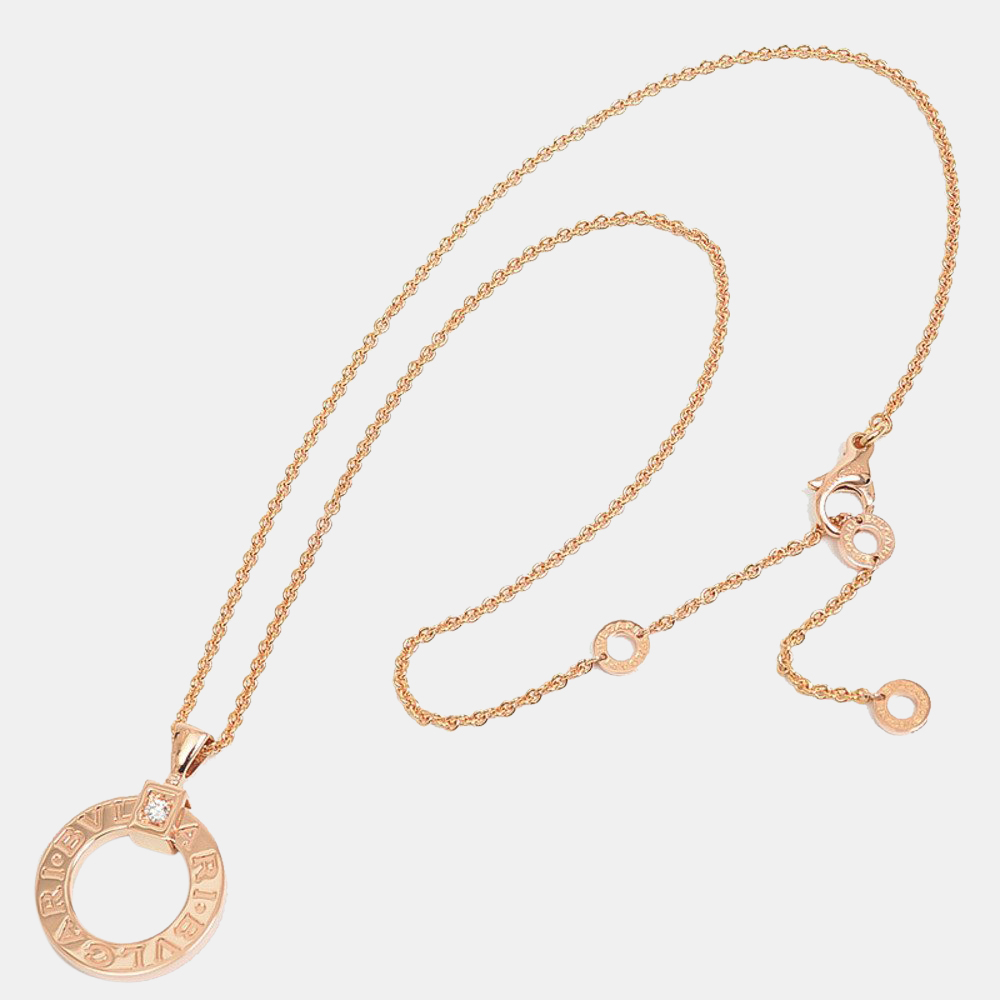 

Bvlgari 18K Rose Gold and Diamond ctw 0.07 Bvlgari Pendant Necklace