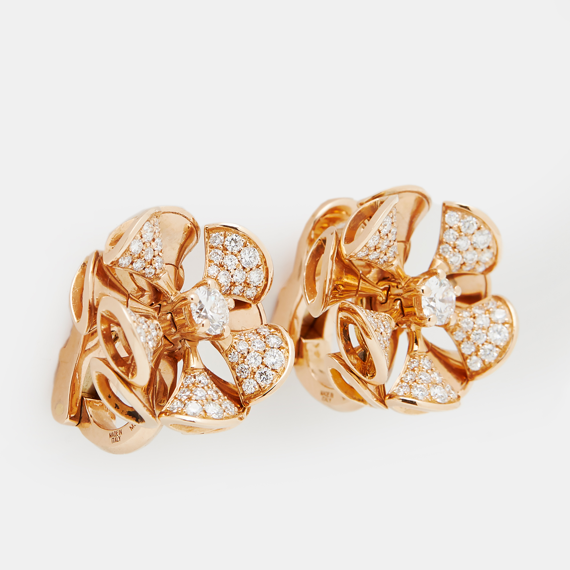 

Bvlgari Divas' Dream Diamonds Paved 18k Rose Gold Earrings