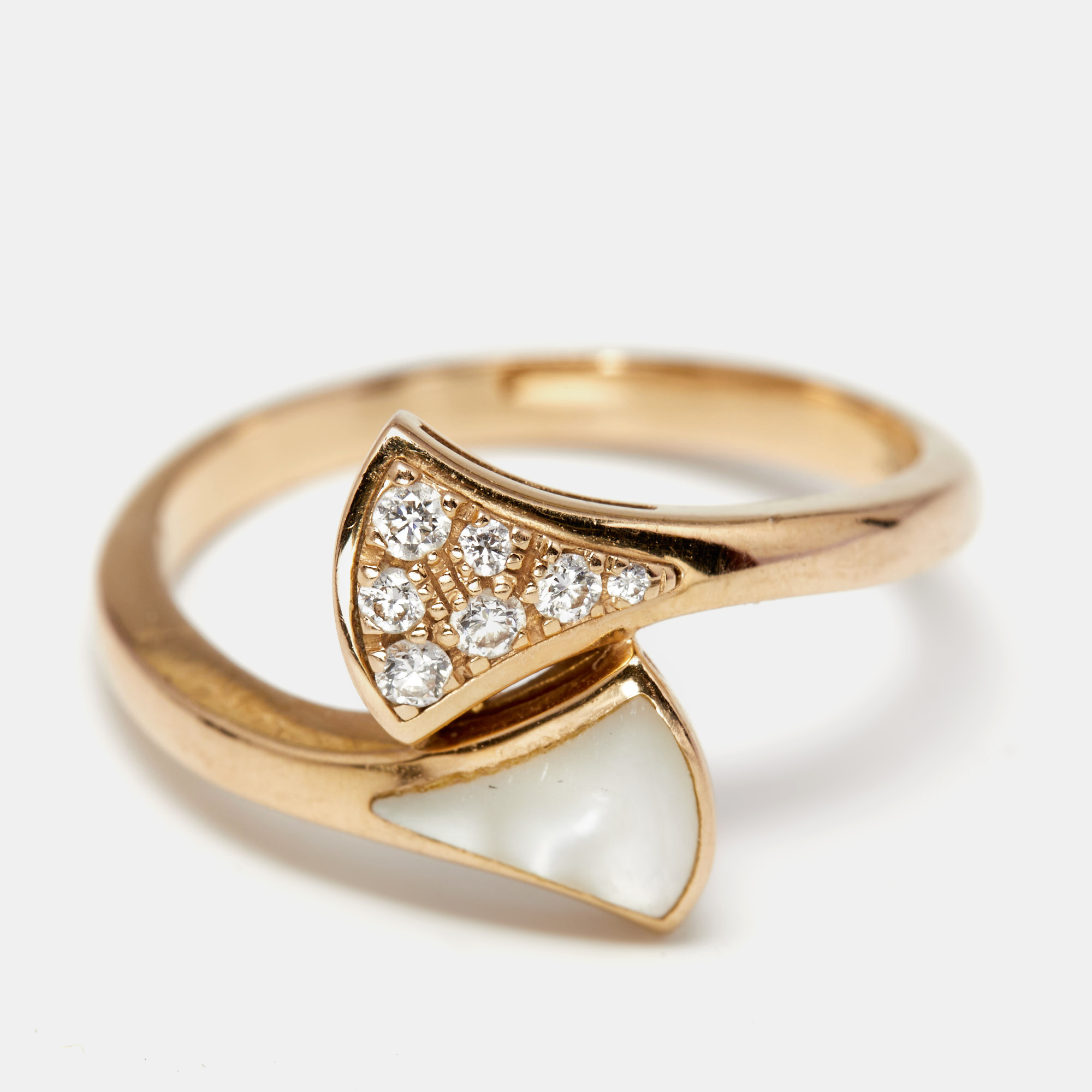 

Bvlgari Divas' Dream Mother of Pearl Diamond 18k Rose Gold Ring Size