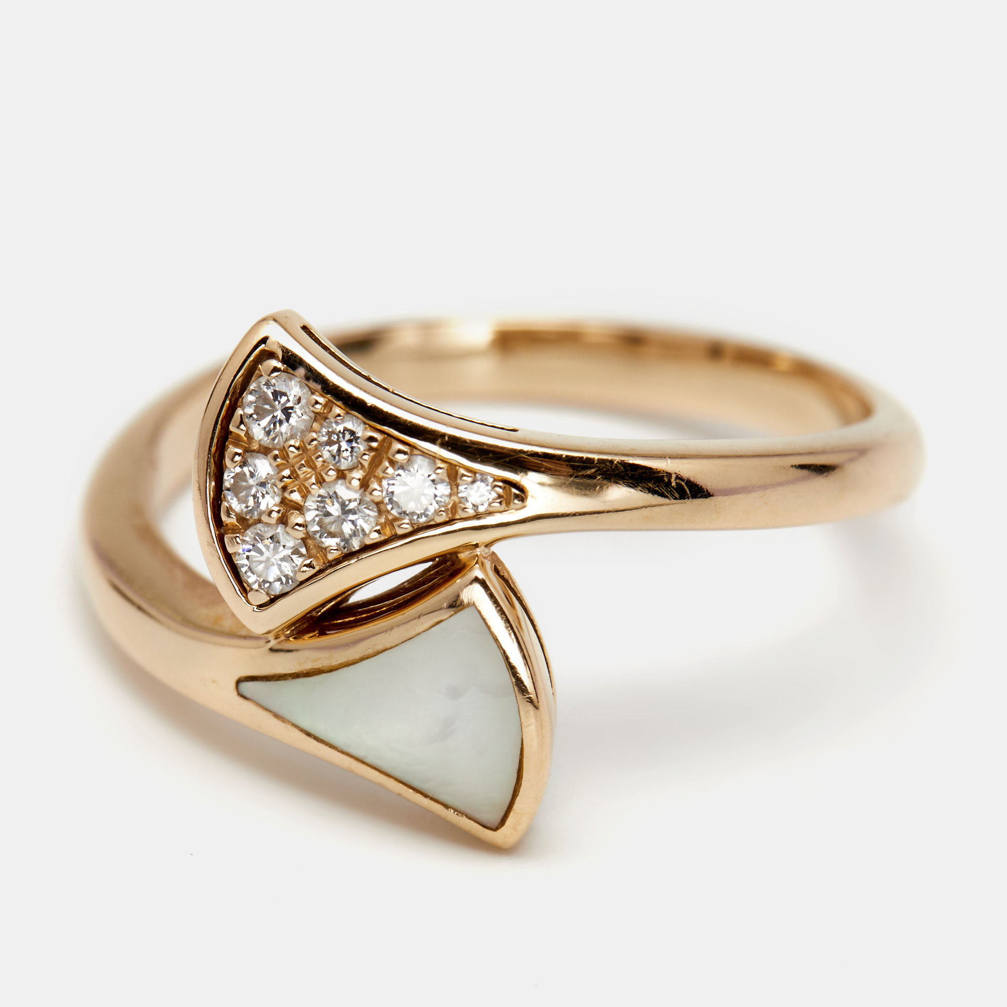 

Bvlgari Divas' Dream Mother of Pearl Diamond 18k Rose Gold Ring Size