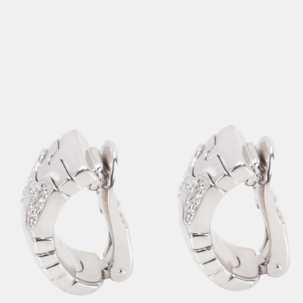 

Bvlgari Parentesi Diamond Earrings in 18K White Gold 0.5 CTW, Silver