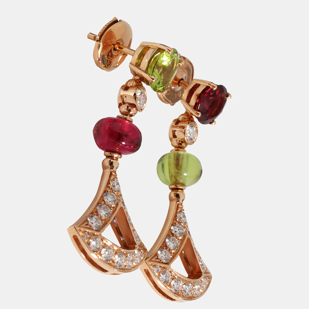 

BVLGARI Divas Dream Mix Diamond Earrings in 18k Rose Gold 0.89 CTW