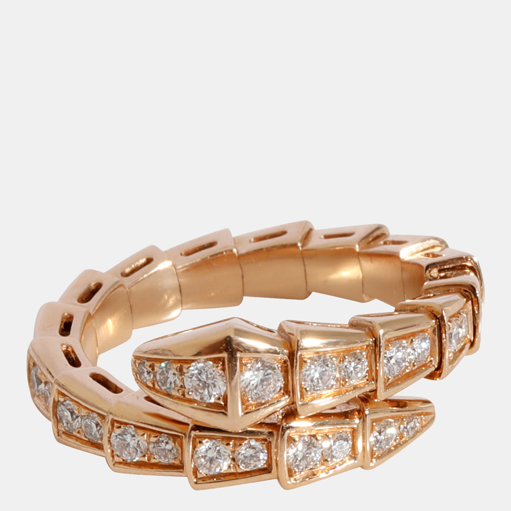 

BVLGARI Serpenti Viper Diamond Ring in 18k Rose Gold 0.66 CTW
