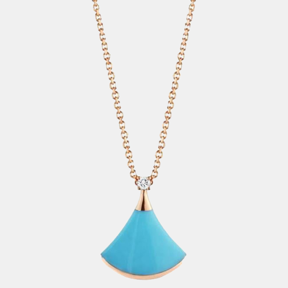 

Bvlgari Divas' Dream 18K Rose Gold Diamond Turquoise Necklace