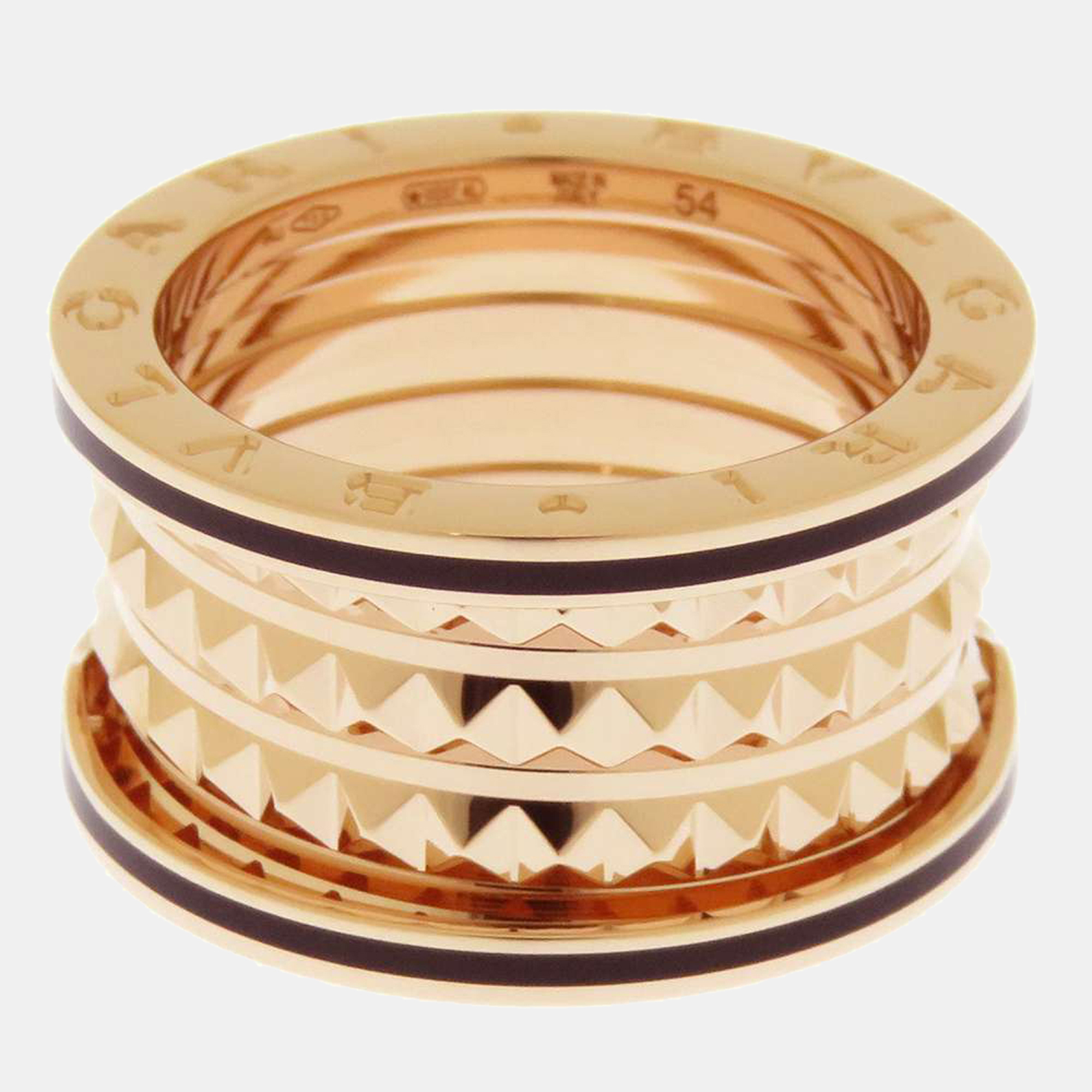 

Bvlgari B.Zero1 Rock Four 18K Rose Gold Ceramic Ring EU 54