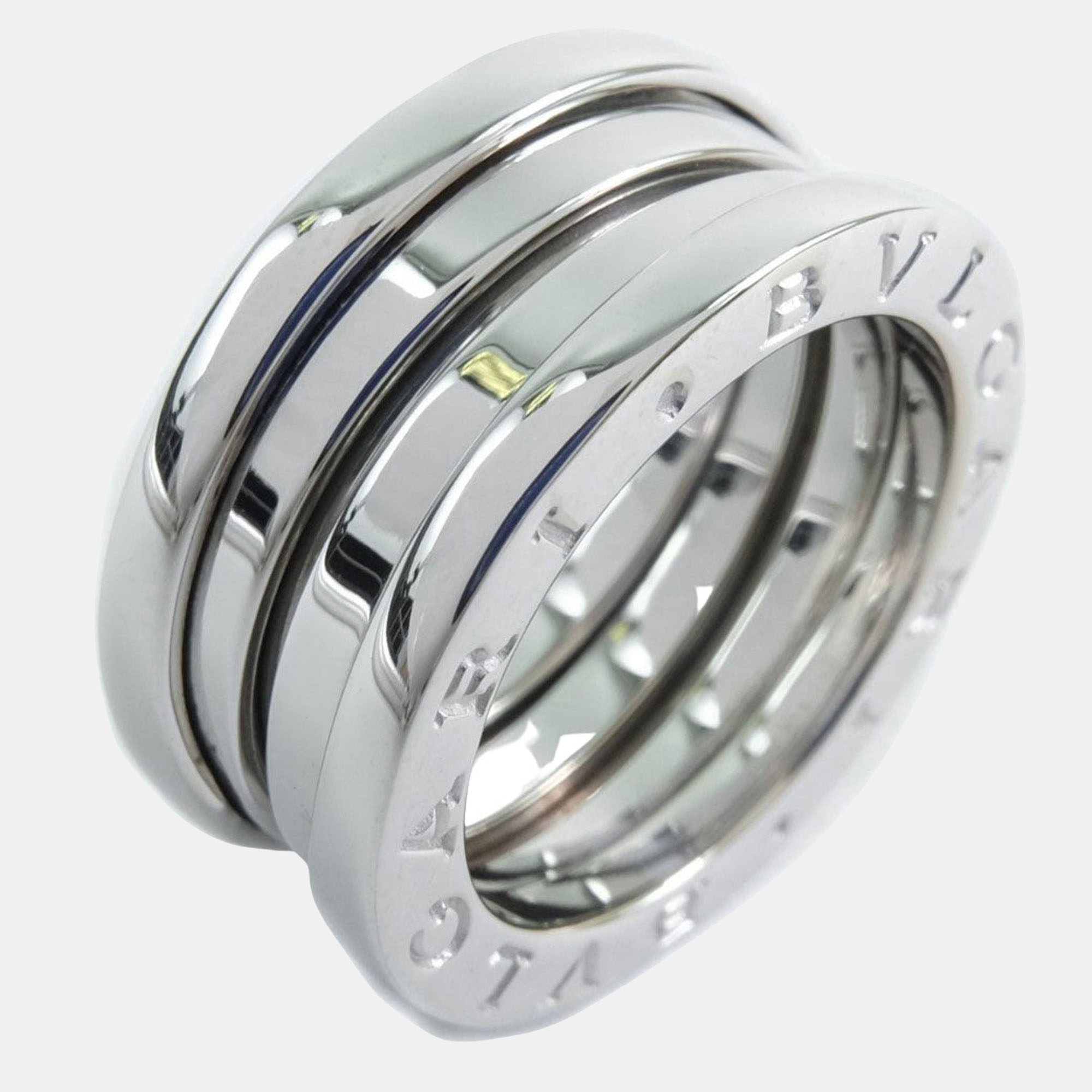 Pre Owned Bvlgari B.Zero1 18K White Gold Ring EU 49