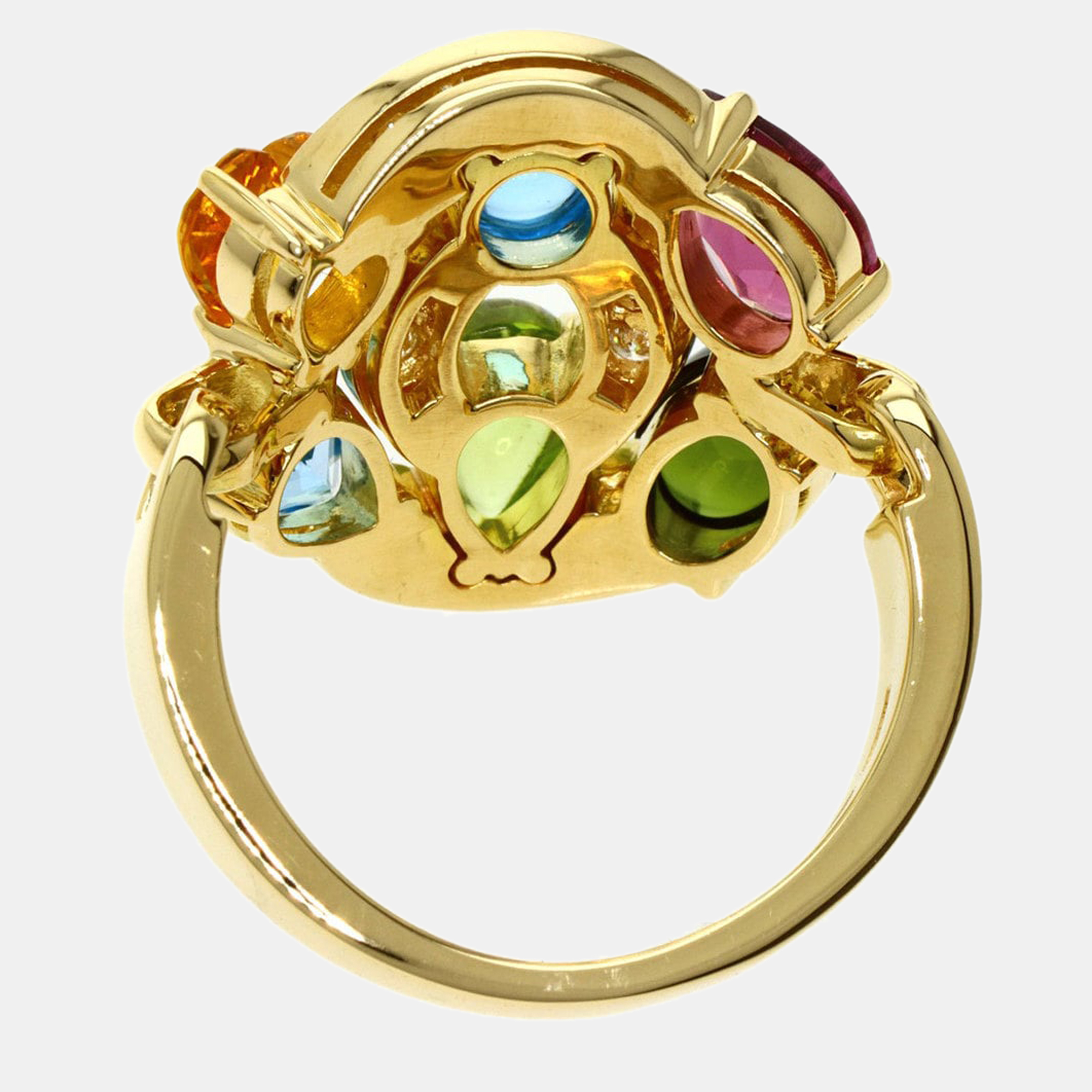 

Bvlgari Astrale Multicolor Stone Ring K18 Yellow Gold Ladies Ring Size EU 56 - US 7.5