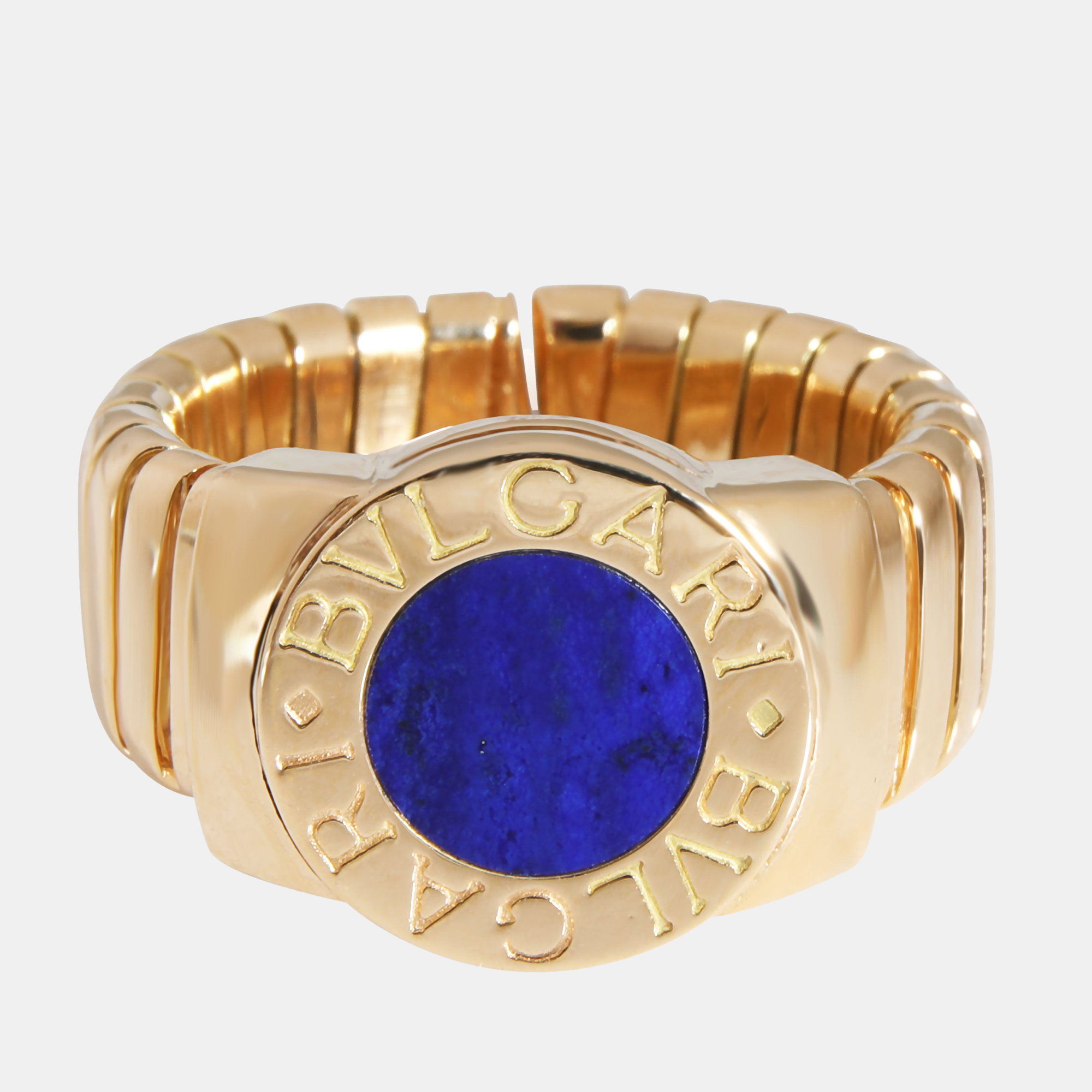 

Bvlgari Tubogas Lapis Lazuli Ring in 18K Yellow Gold Ring Size US 5.75