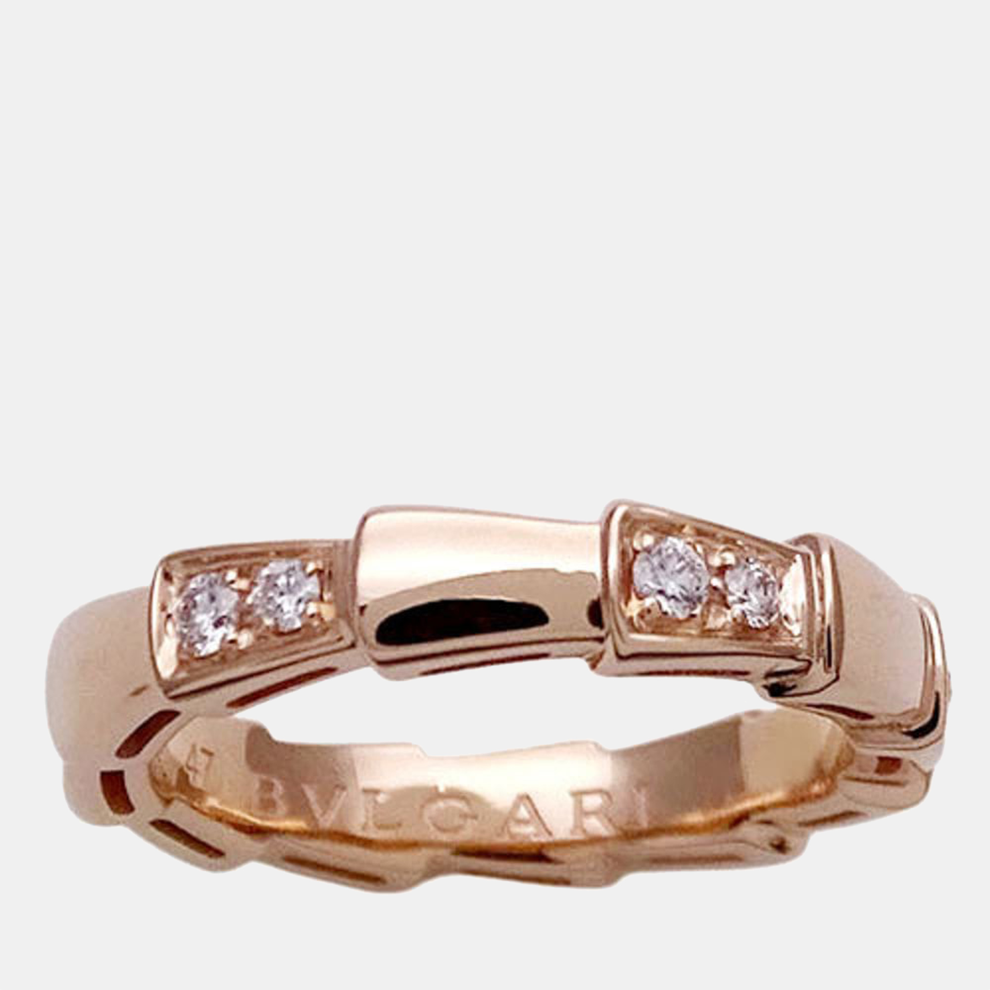 

Bvlgari Serpenti Viper 18K Rose Gold Diamond Ring EU 47