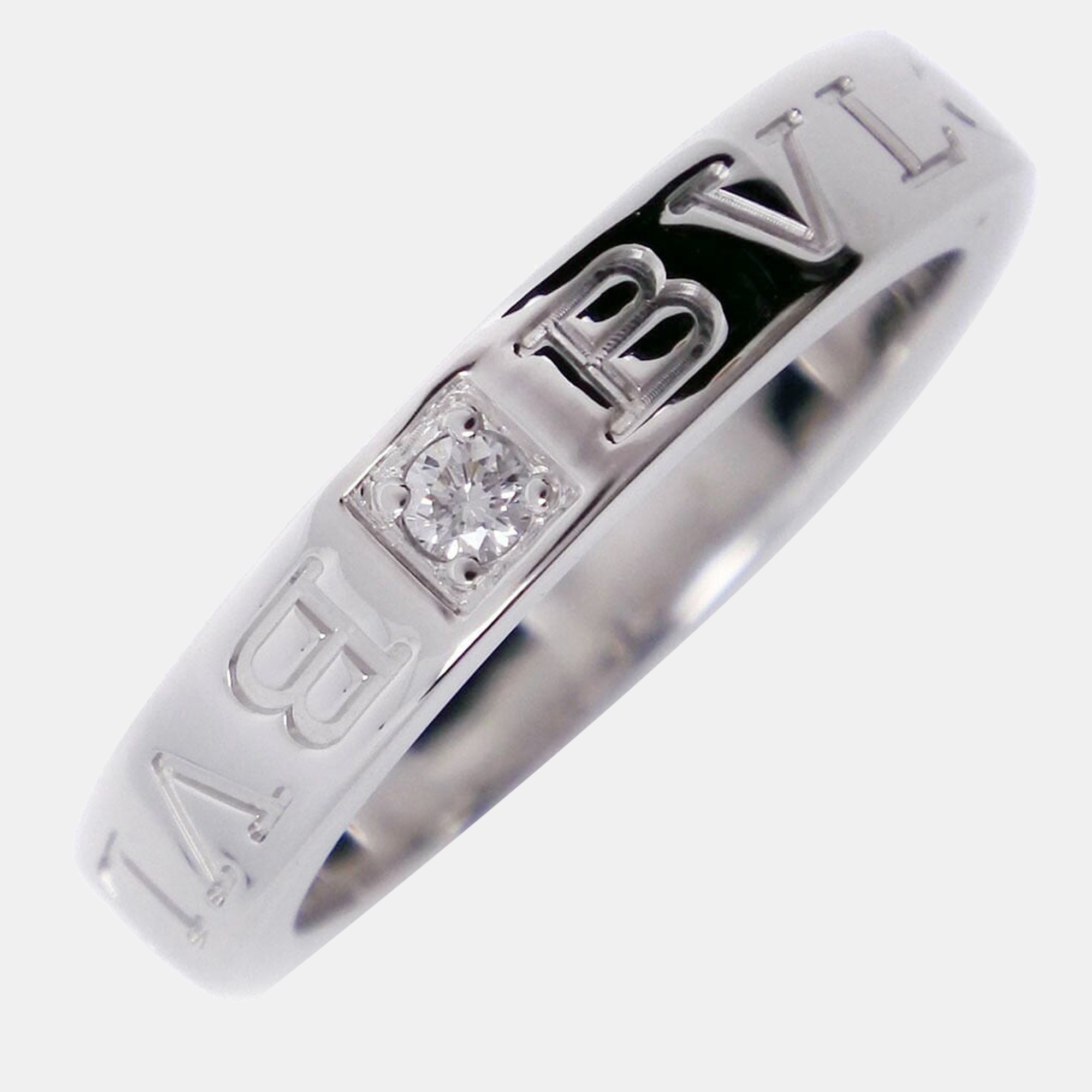 

Bvlgari 18K White Gold Diamond Ring EU 50