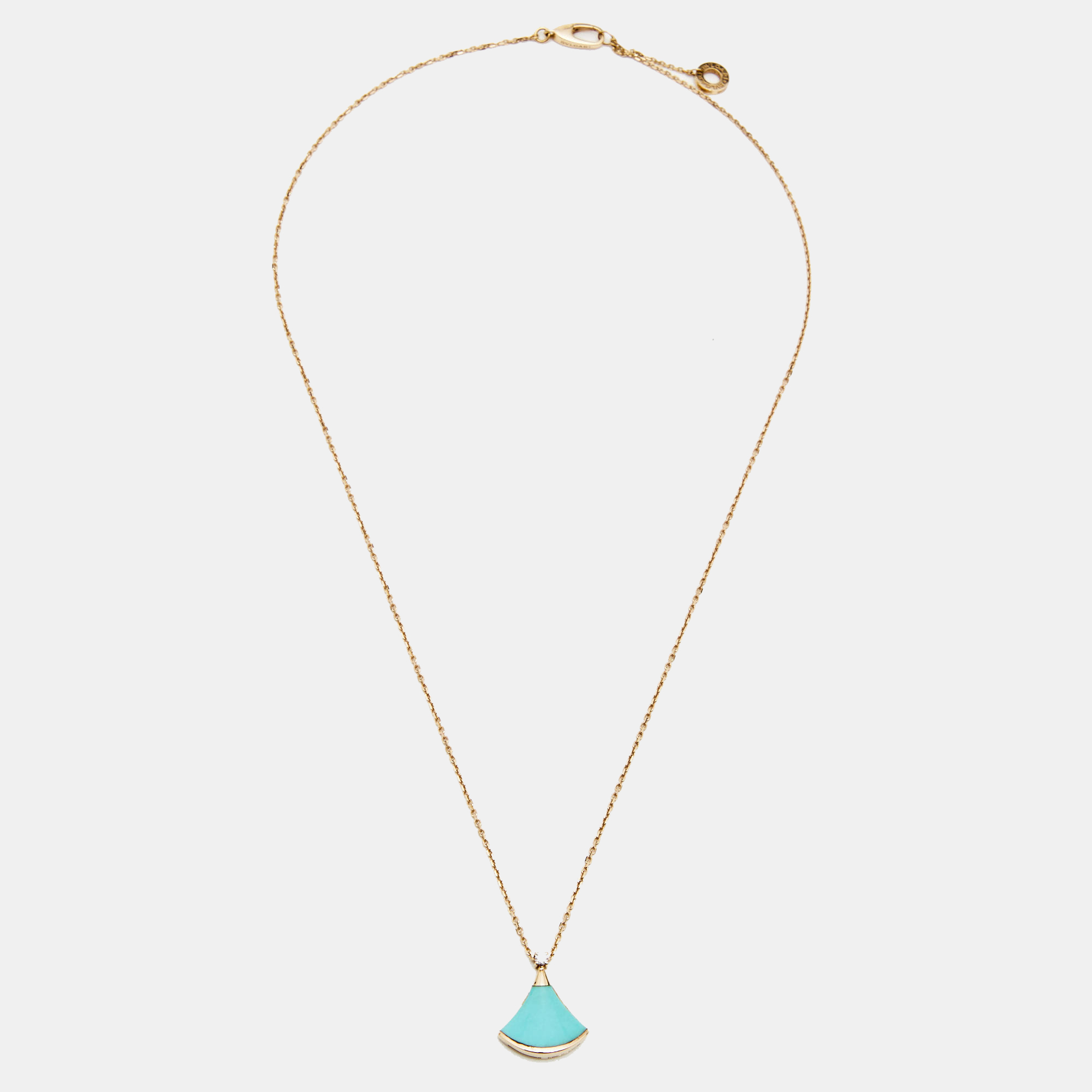 

Bvlgari Divas’ Dream Turquoise Diamond 18K Rose Gold Pendant Necklace