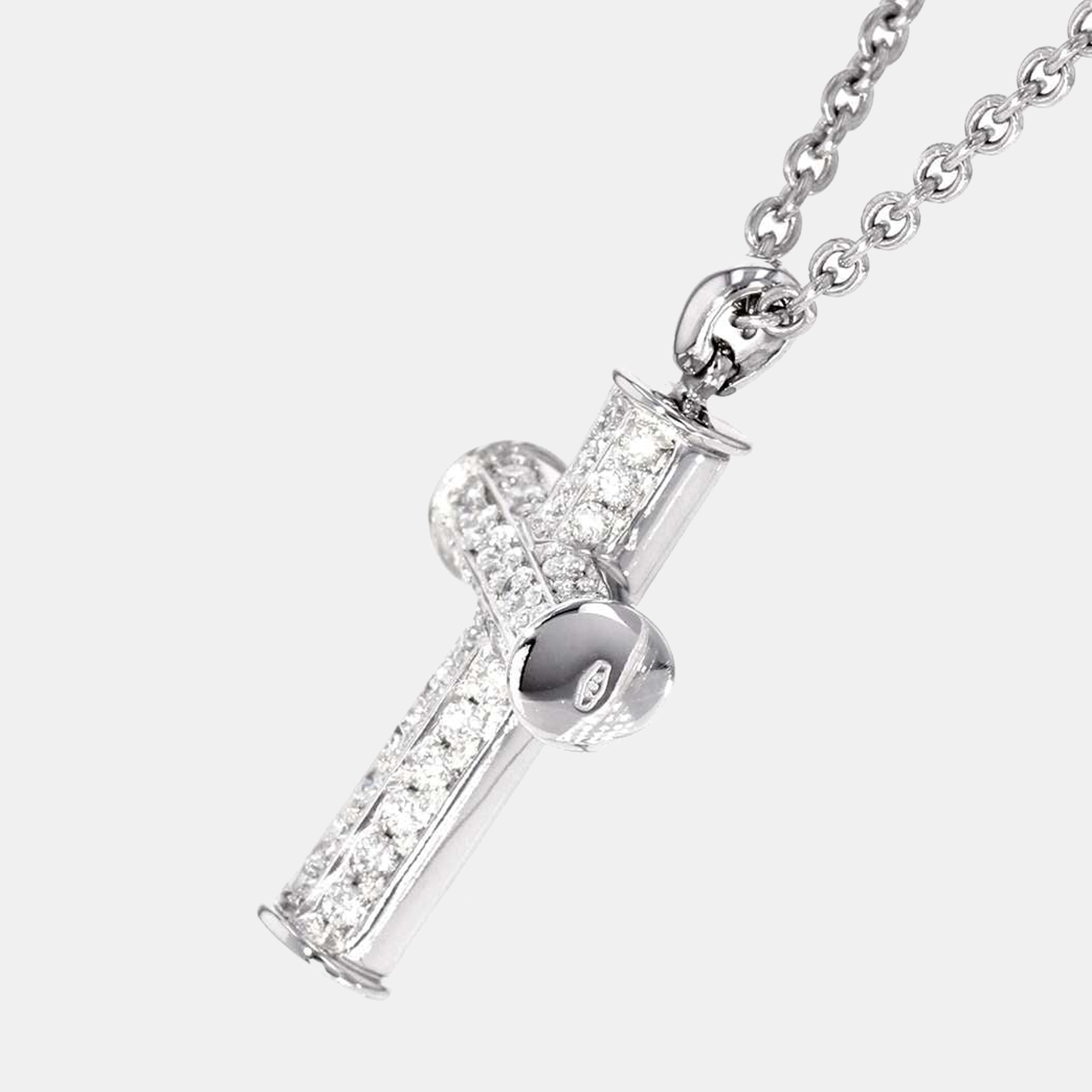

Bvlgari Cross 18K White Gold Diamond Necklace