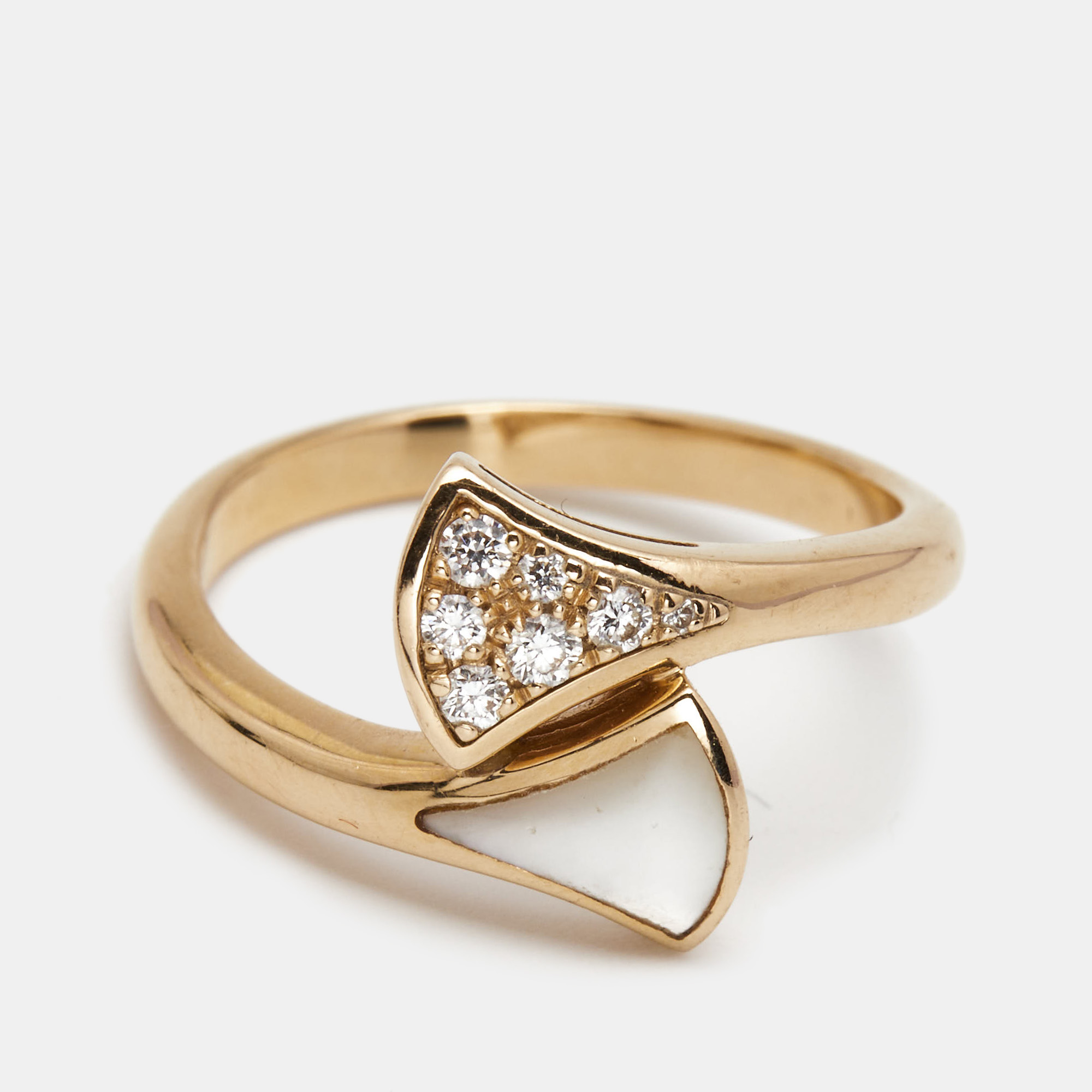 

Bvlgari Divas' Dream Mother of Pearl Diamonds 18k Rose Gold Ring Size