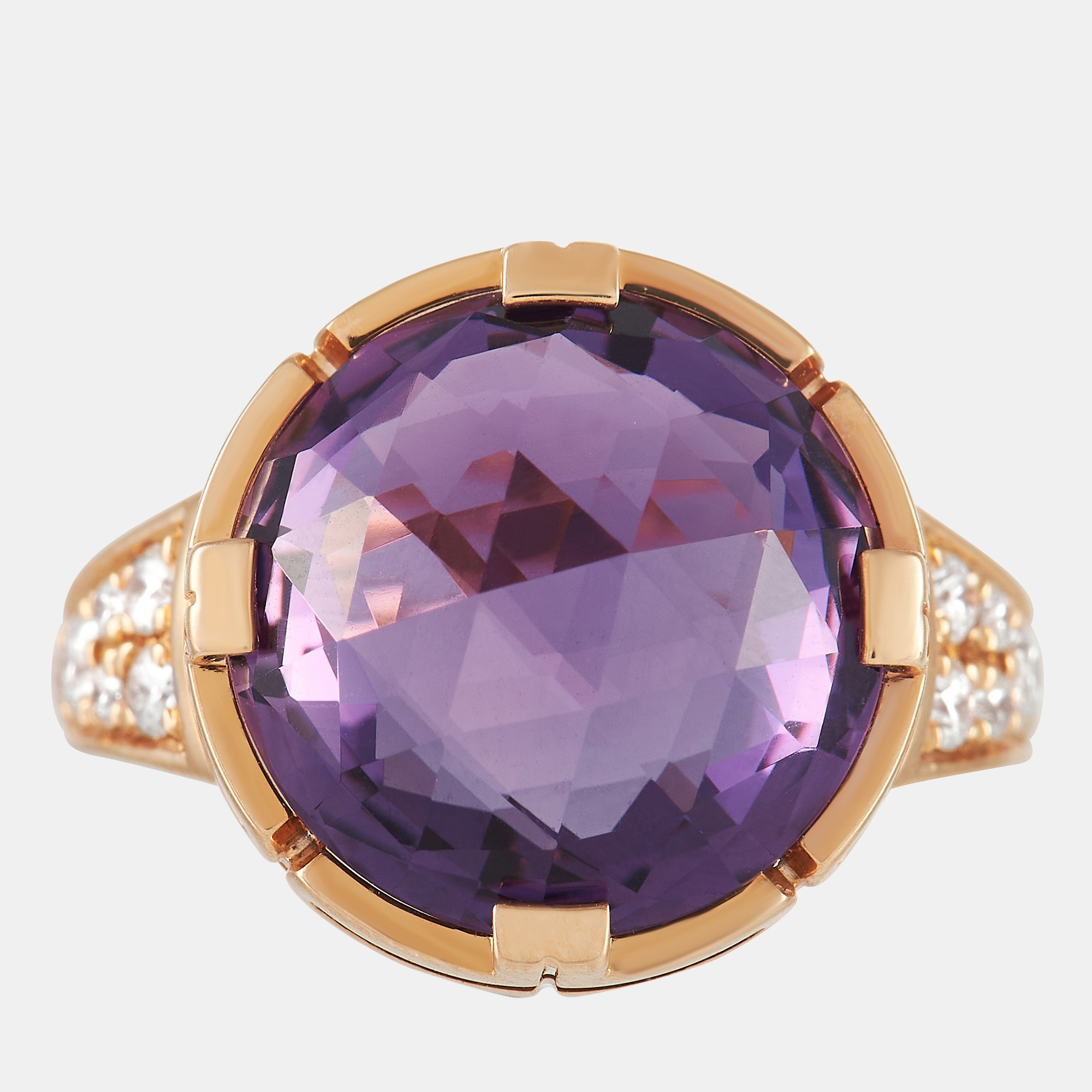 

Bvlgari Parentesi 18K Rose Gold 0.30 ct Diamond and Amethyst Ring