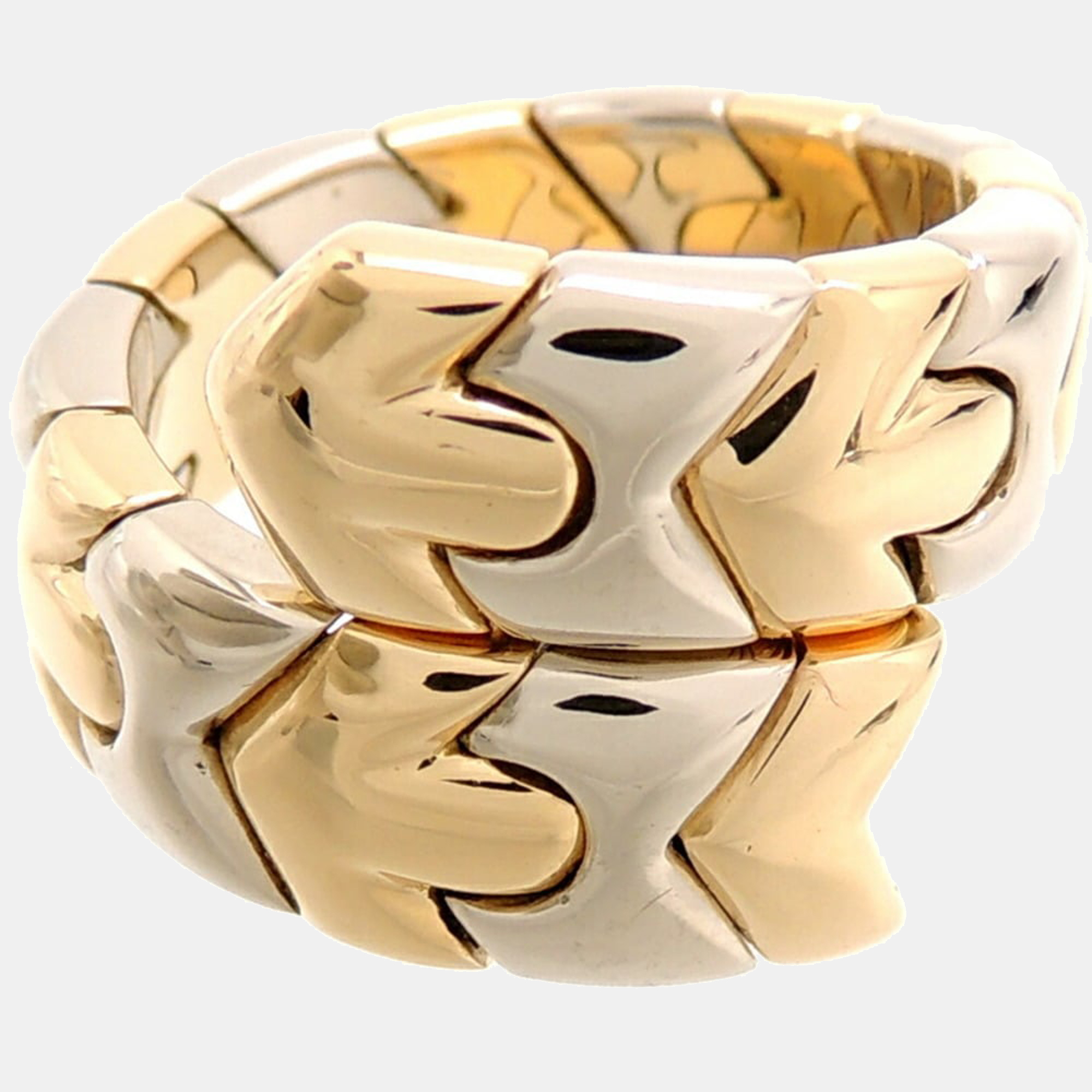 

Bvlgari Alveare 18K Yellow and White Gold Ring EU 56