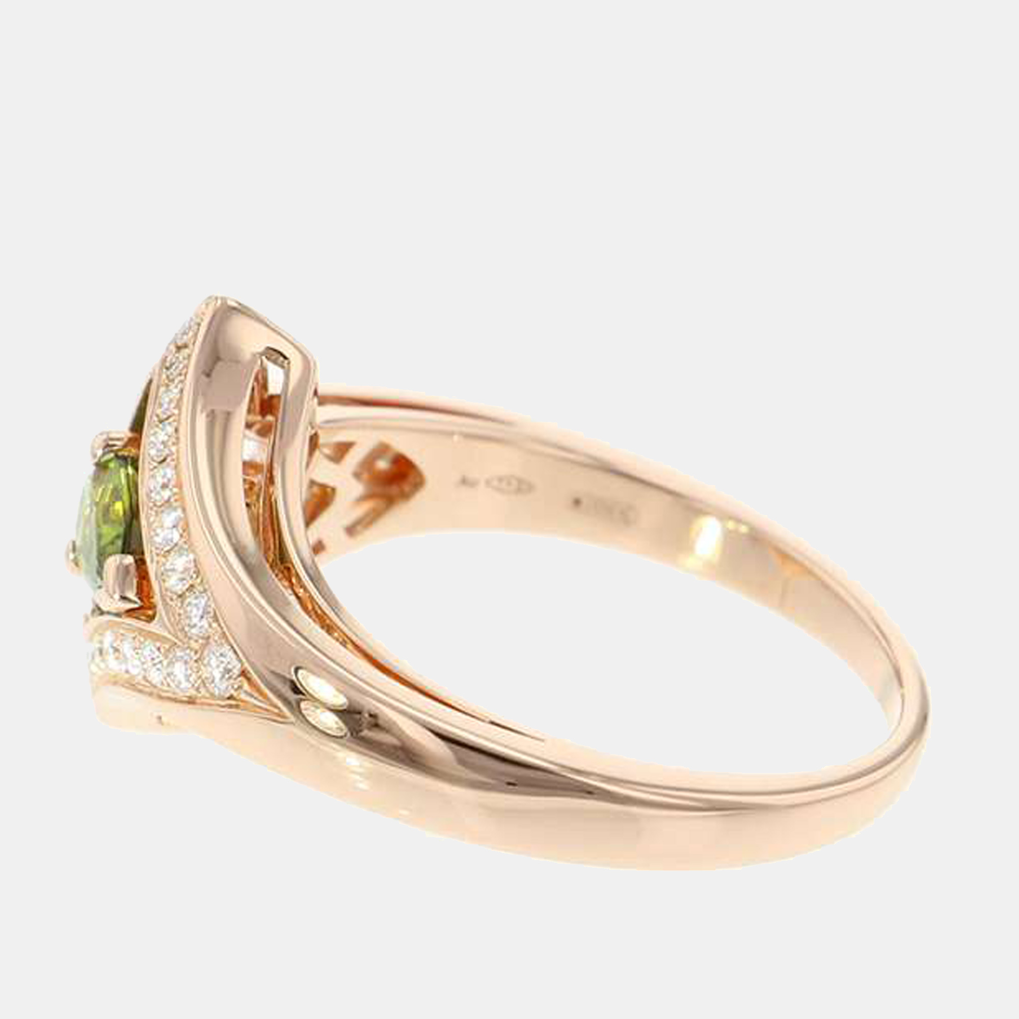 

Bvlgari Divas' Dream 18K Rose Gold Green Tourmaline Diamond Ring EU 56