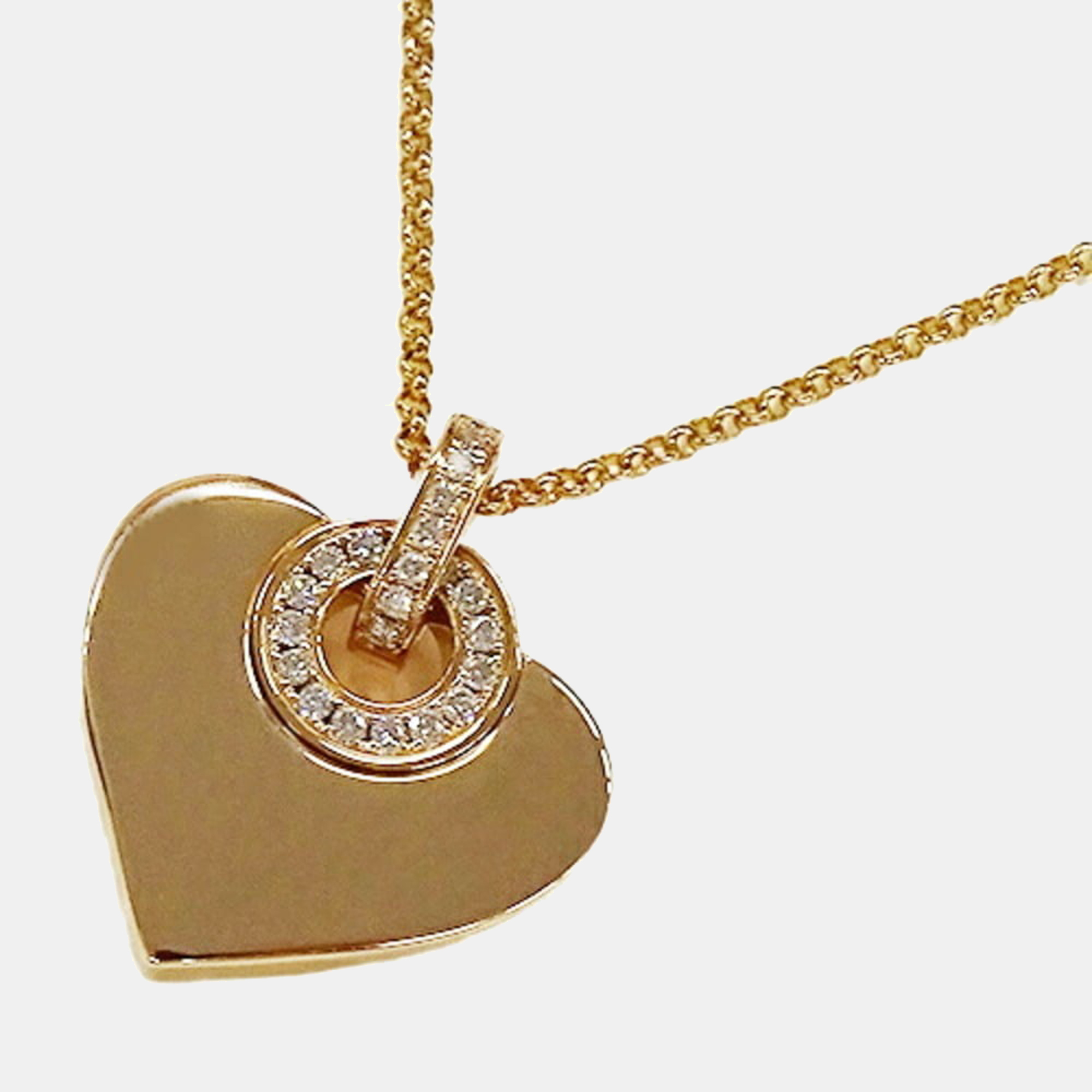 

Bvlgari Cuore Heart 18K Rose Gold Diamond Necklace