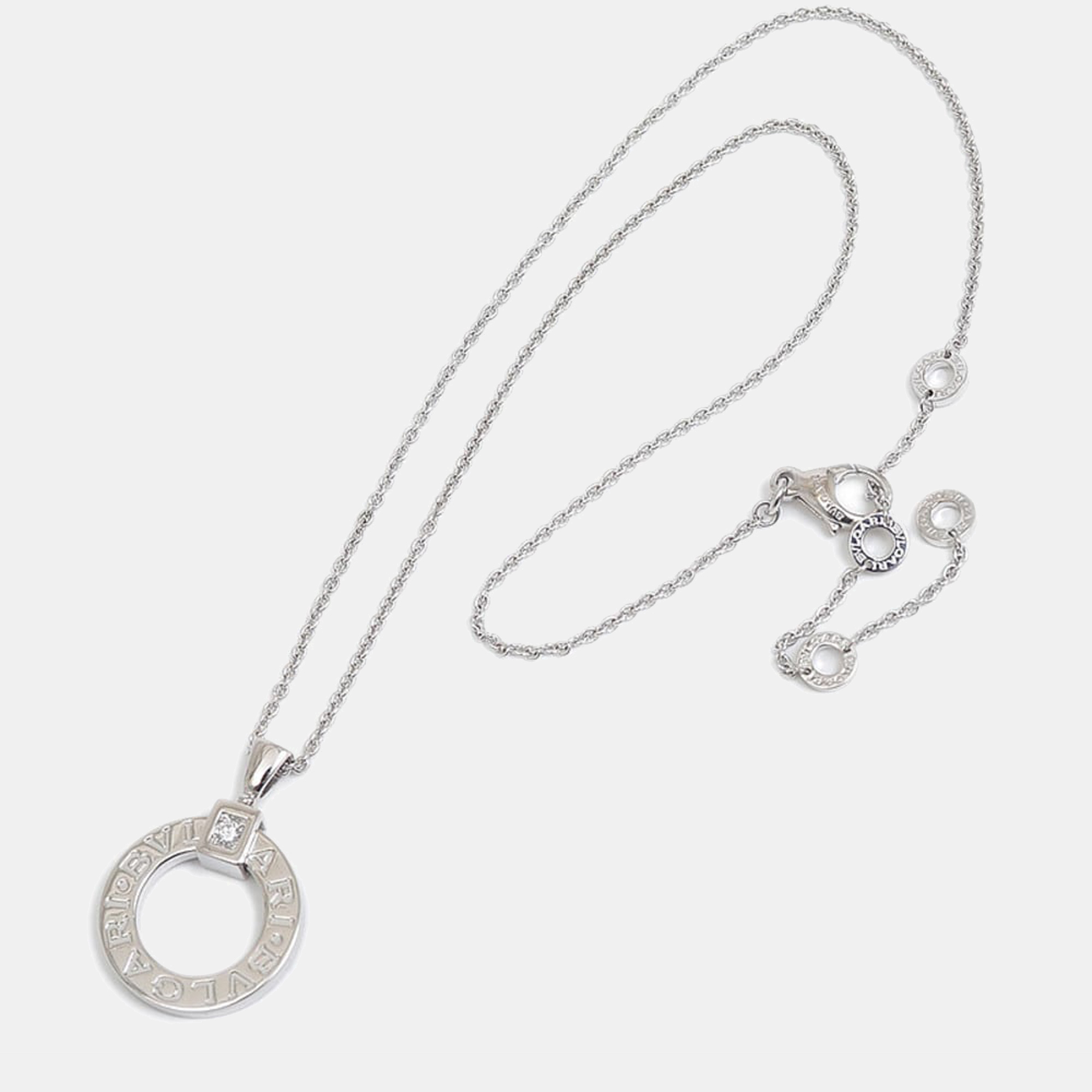 

Bvlgari Bvlgari Bvlgari Open Circle 18K White Gold Diamond Necklace