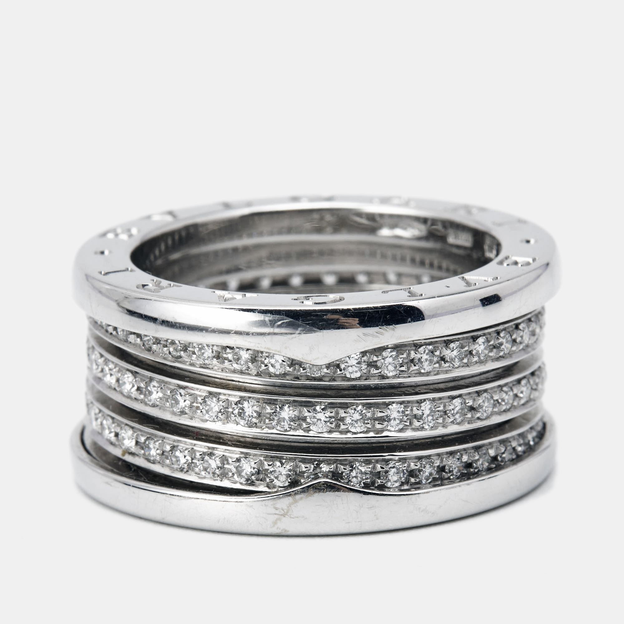 

Bvlgari B.Zero1 Diamond 18k White Gold Band Ring Size