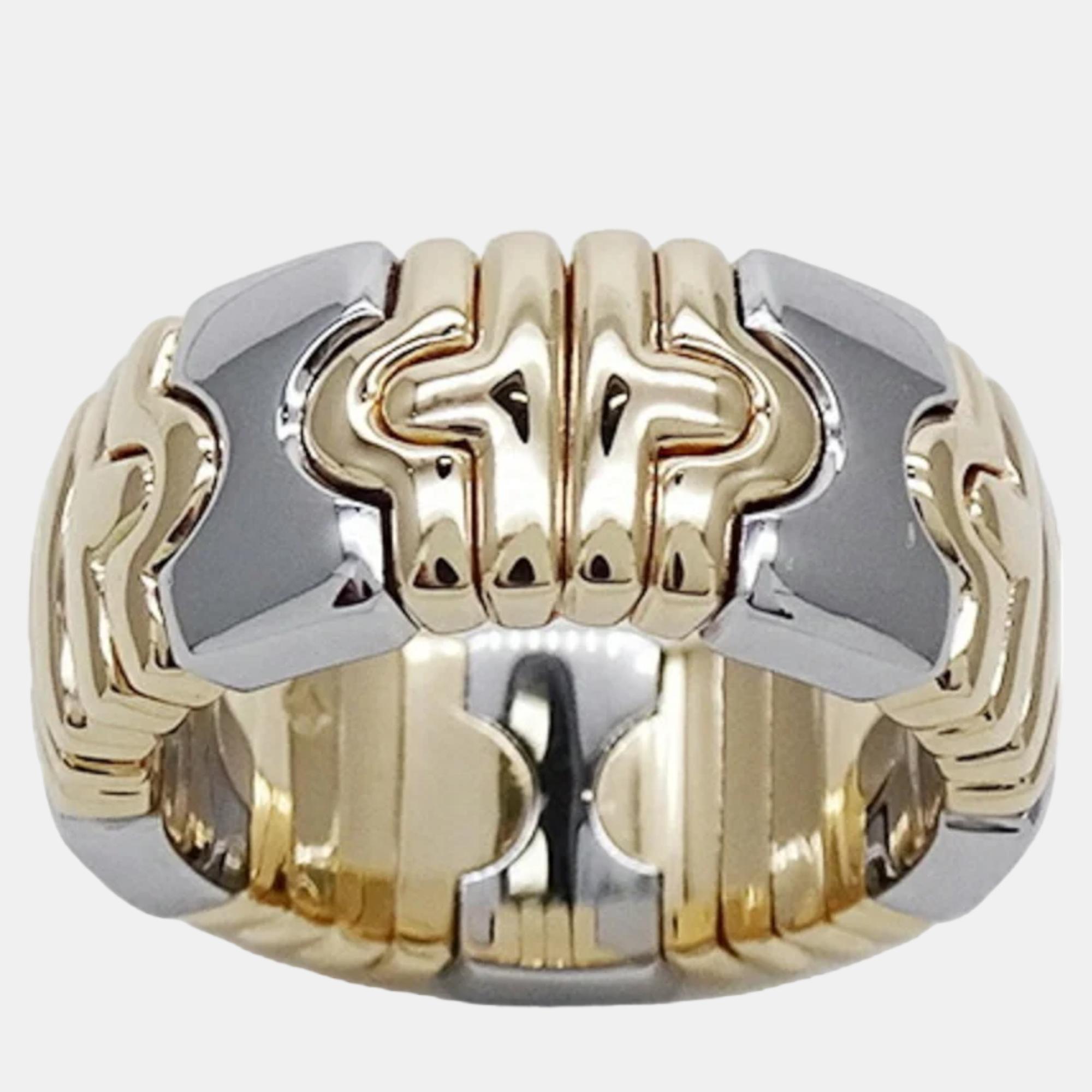 

Bvlgari Parentesi 18K Yellow Gold Stainless Steel Ring EU 49