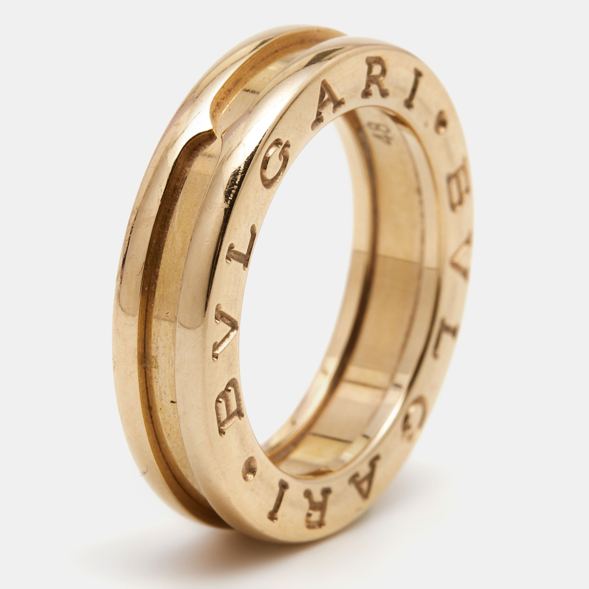 Pre-owned Bvlgari B.zero1 1-band 18k Rose Gold Ring Size 48