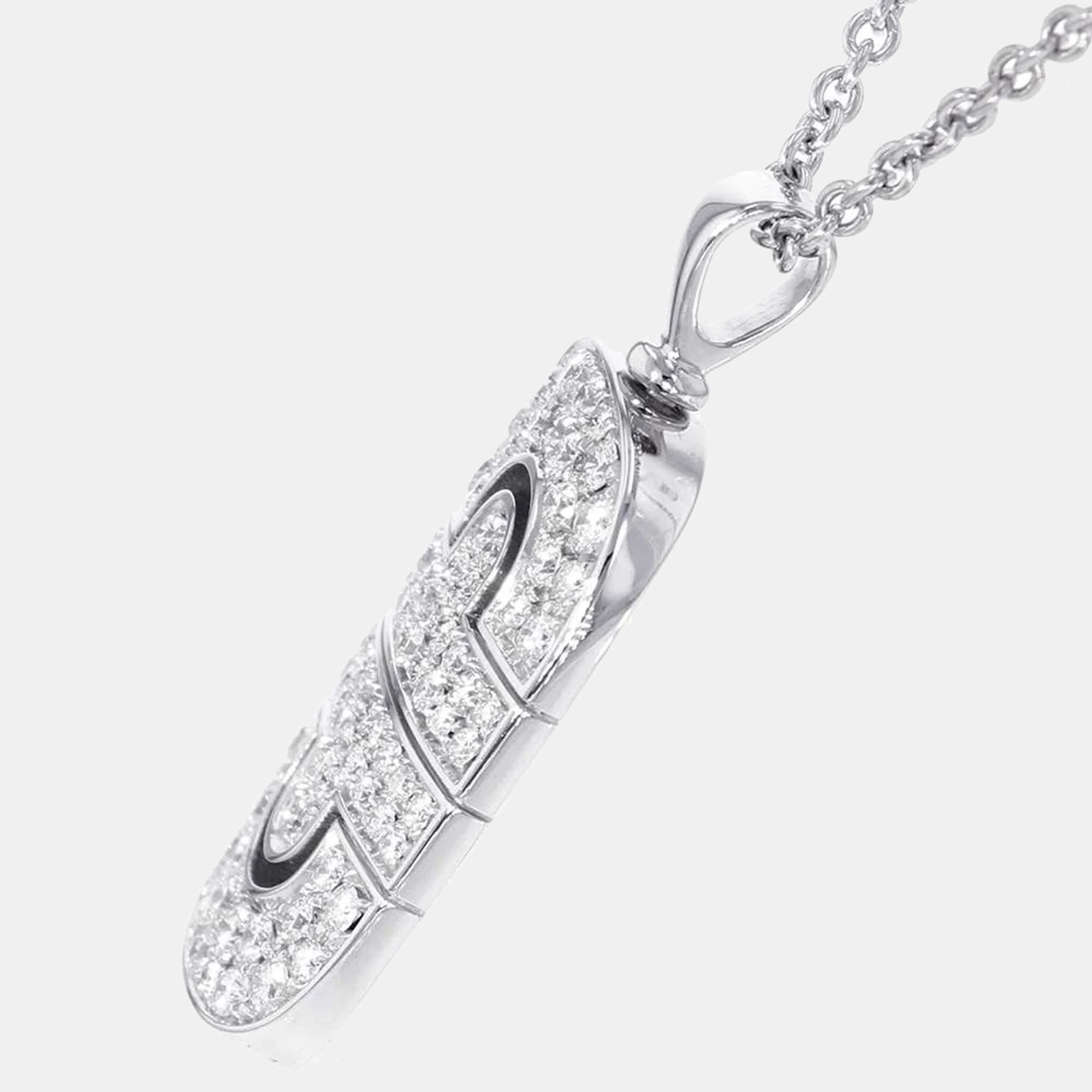 

Bvlgari Parentesi 18K White Gold Diamond Necklace, Silver