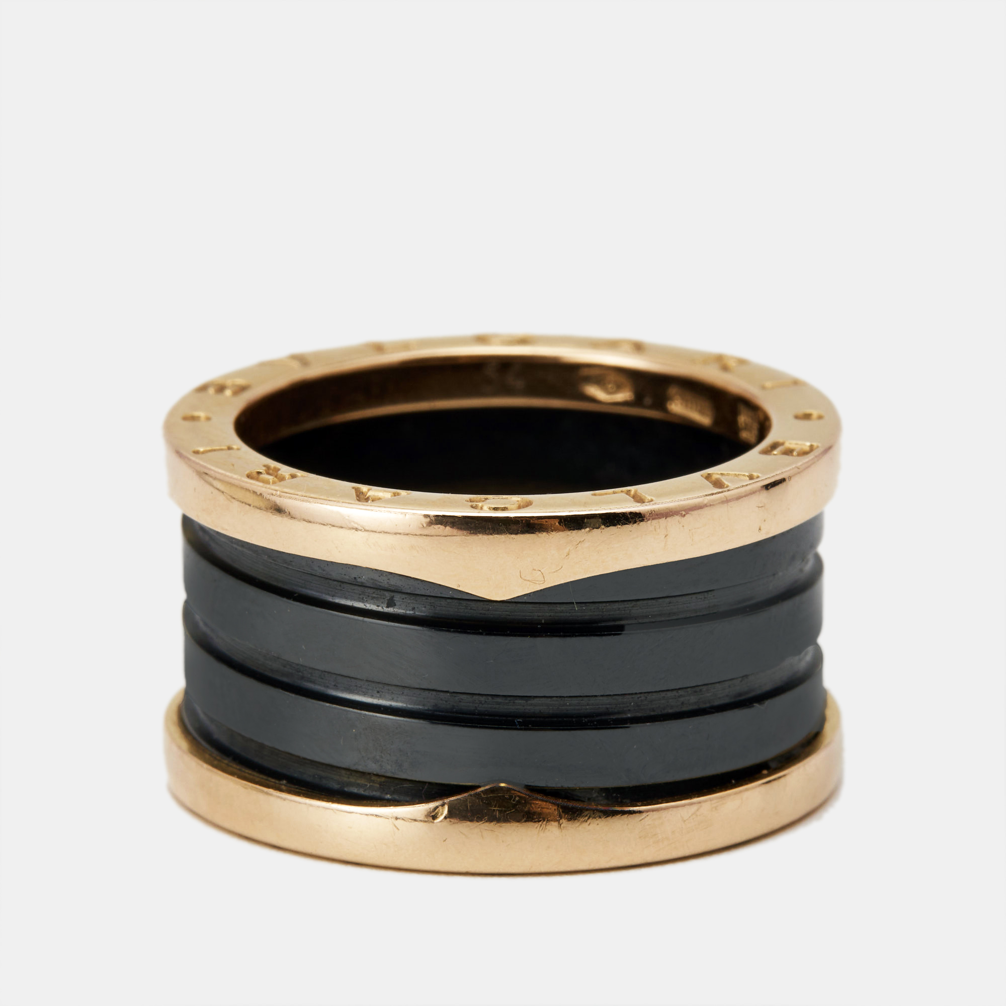 

Bvlgari B.Zero1 4-Band Ceramic 18k Rose Gold Ring Size