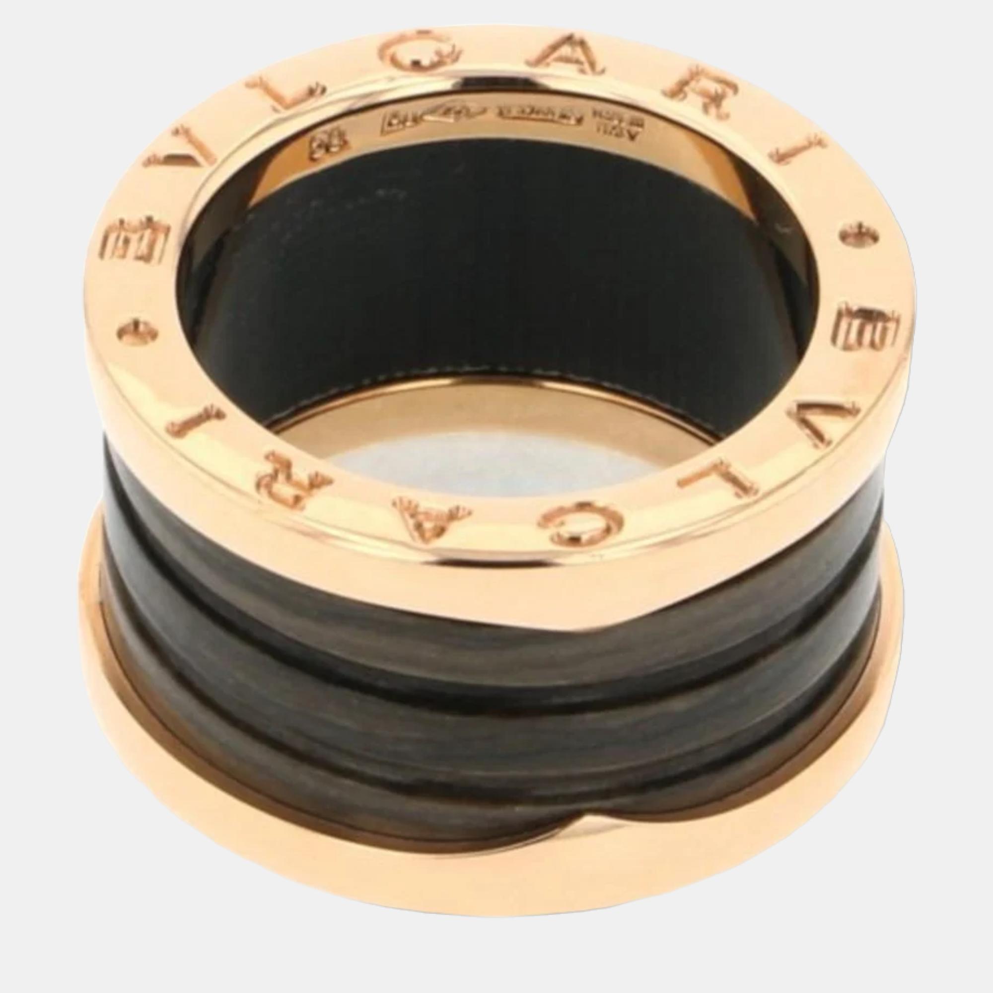 

Bvlgari B.Zero1 18K Rose Gold Marble Ring EU 50