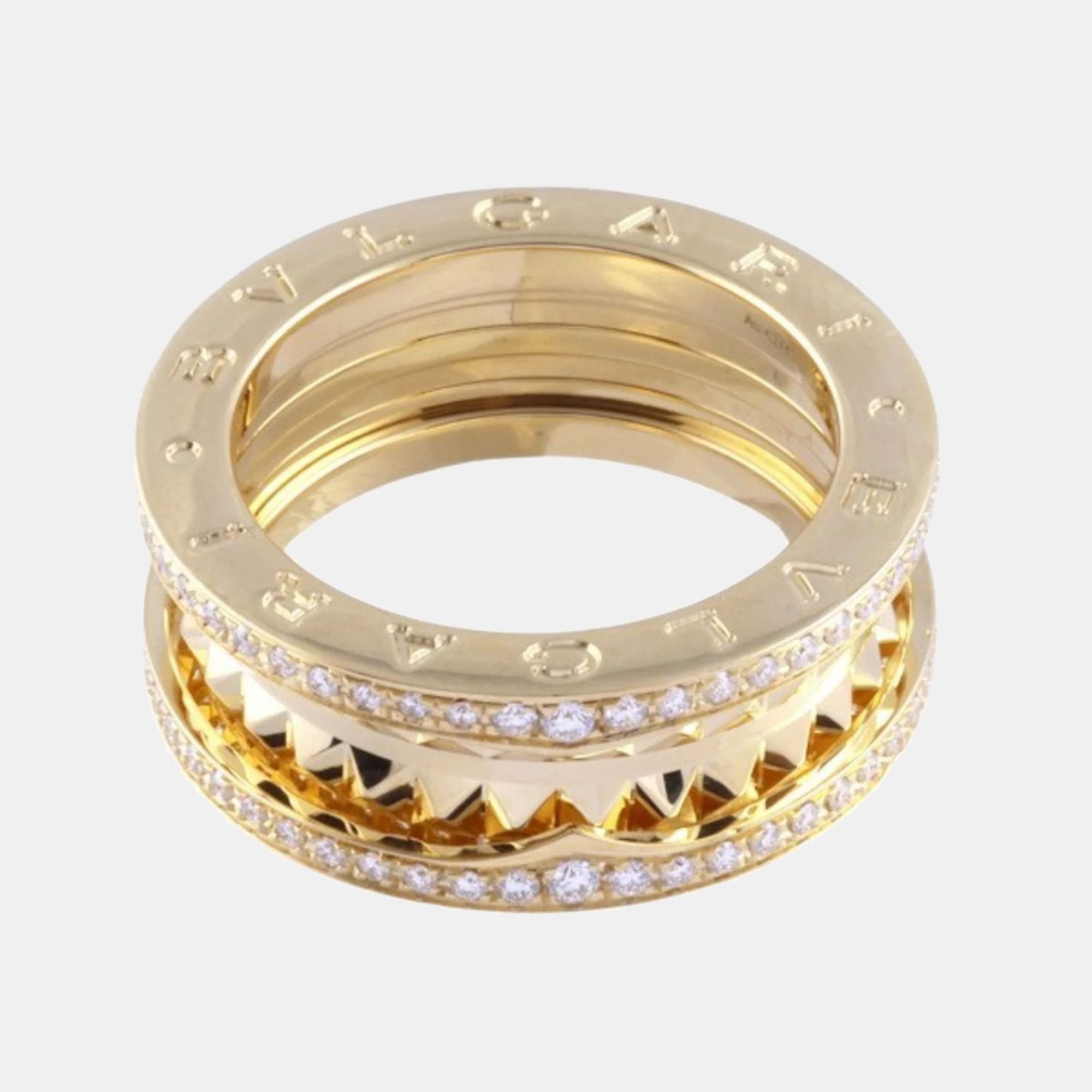 

Bvlgari B.Zero1 Rock Two Band 18K Yellow Gold Diamond Ring EU 53