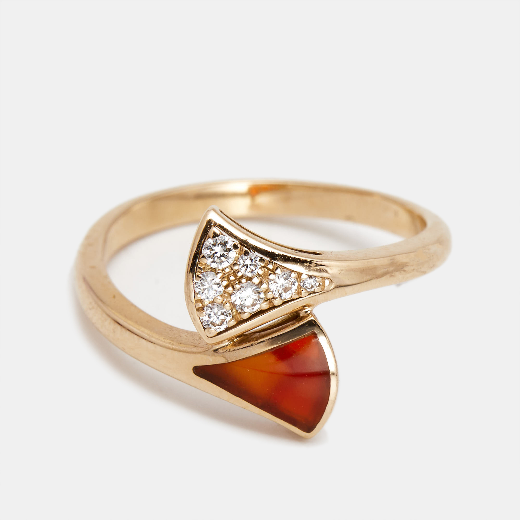 

Bvlgari Divas' Dream Carnelian Diamonds 18k Rose Gold Ring Size