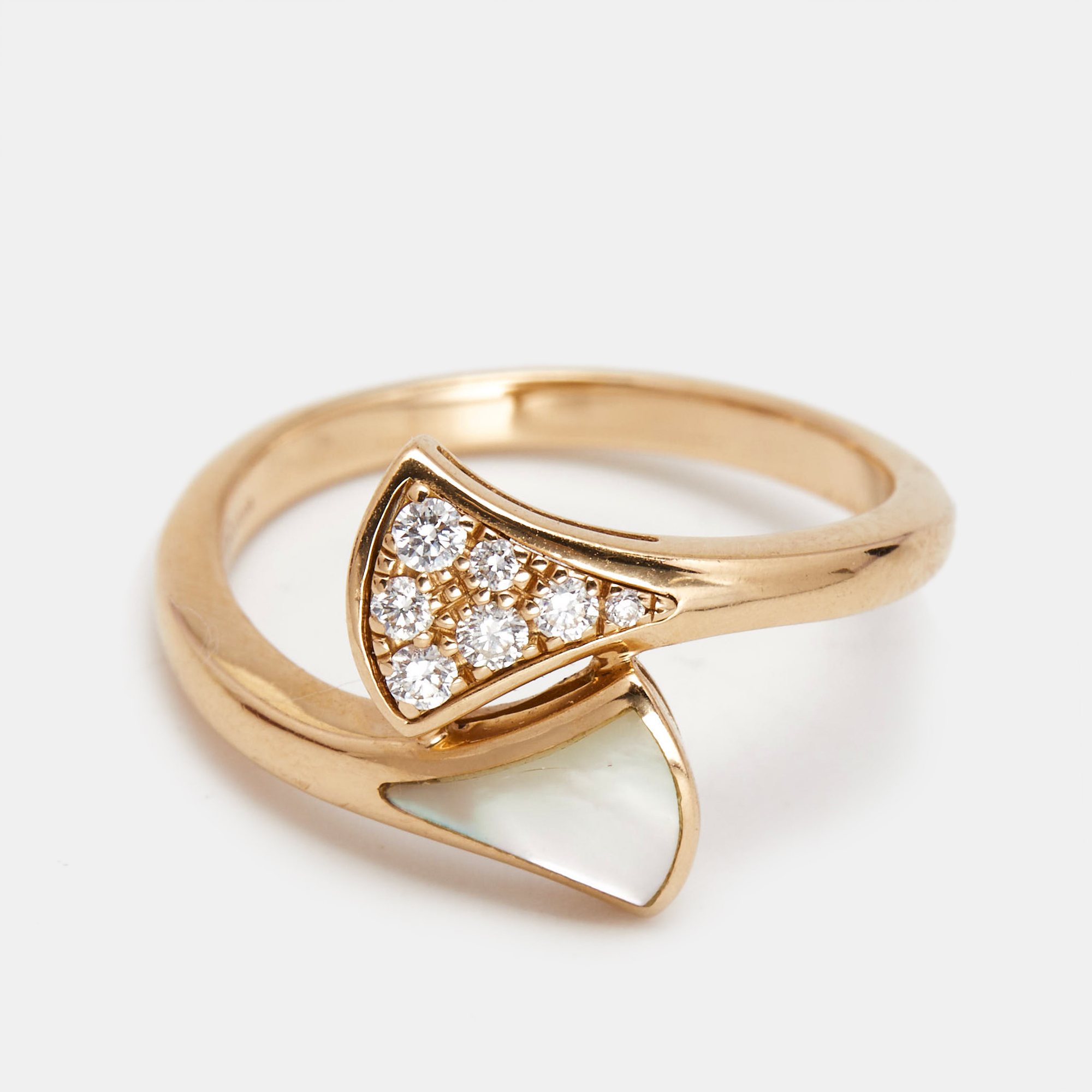 

Bvlgari Divas' Dream Mother of Pearl Diamond 18k Rose Gold Ring Size