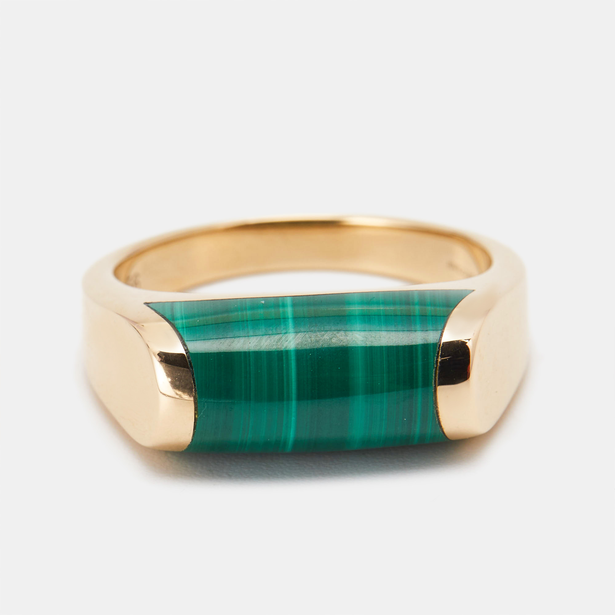 

Bvlgari Tronchetto Malachite 18k Rose Gold Ring Size