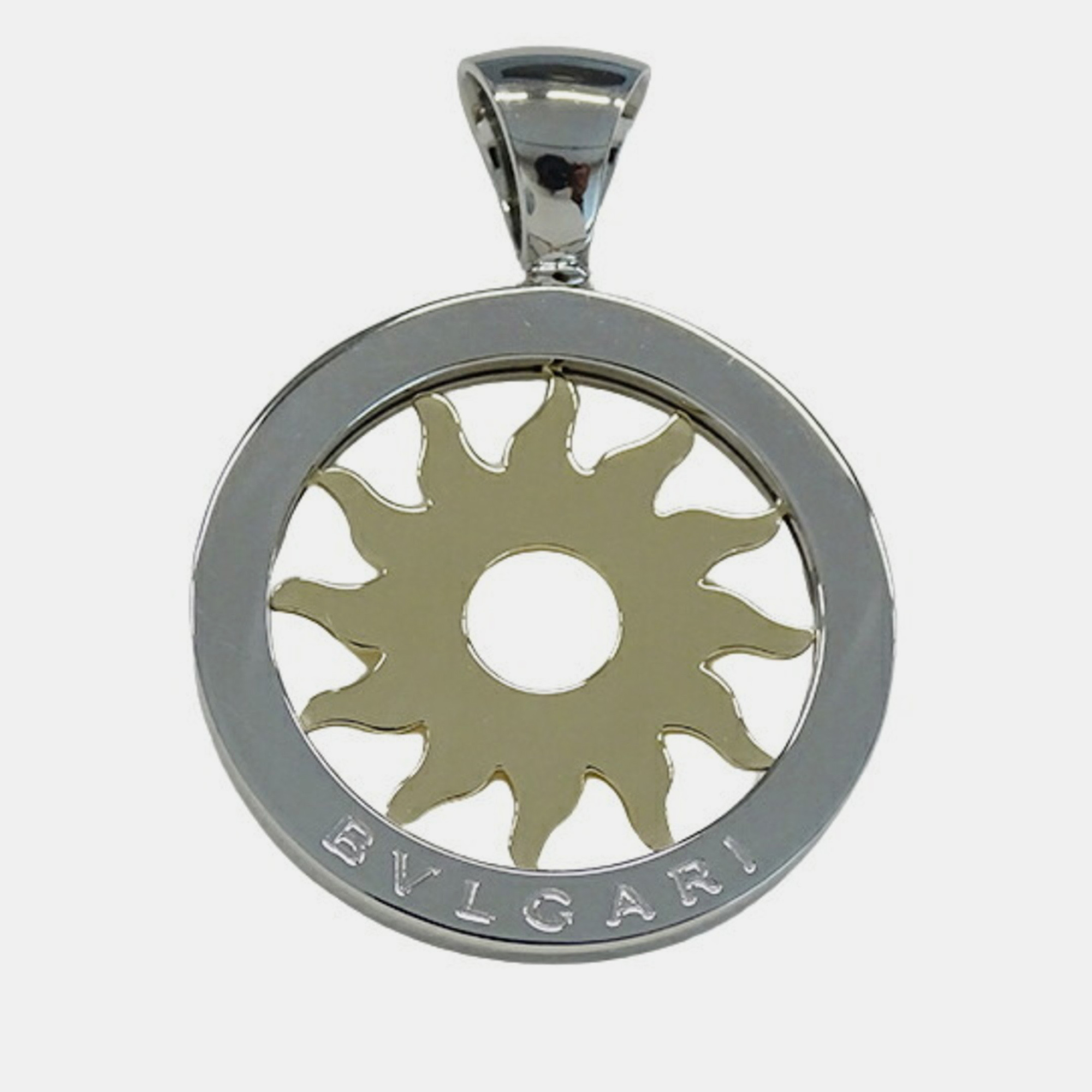 Bvlgari Tondo Sun 18K Yellow Gold Stainless Steel Charms and Pendants 